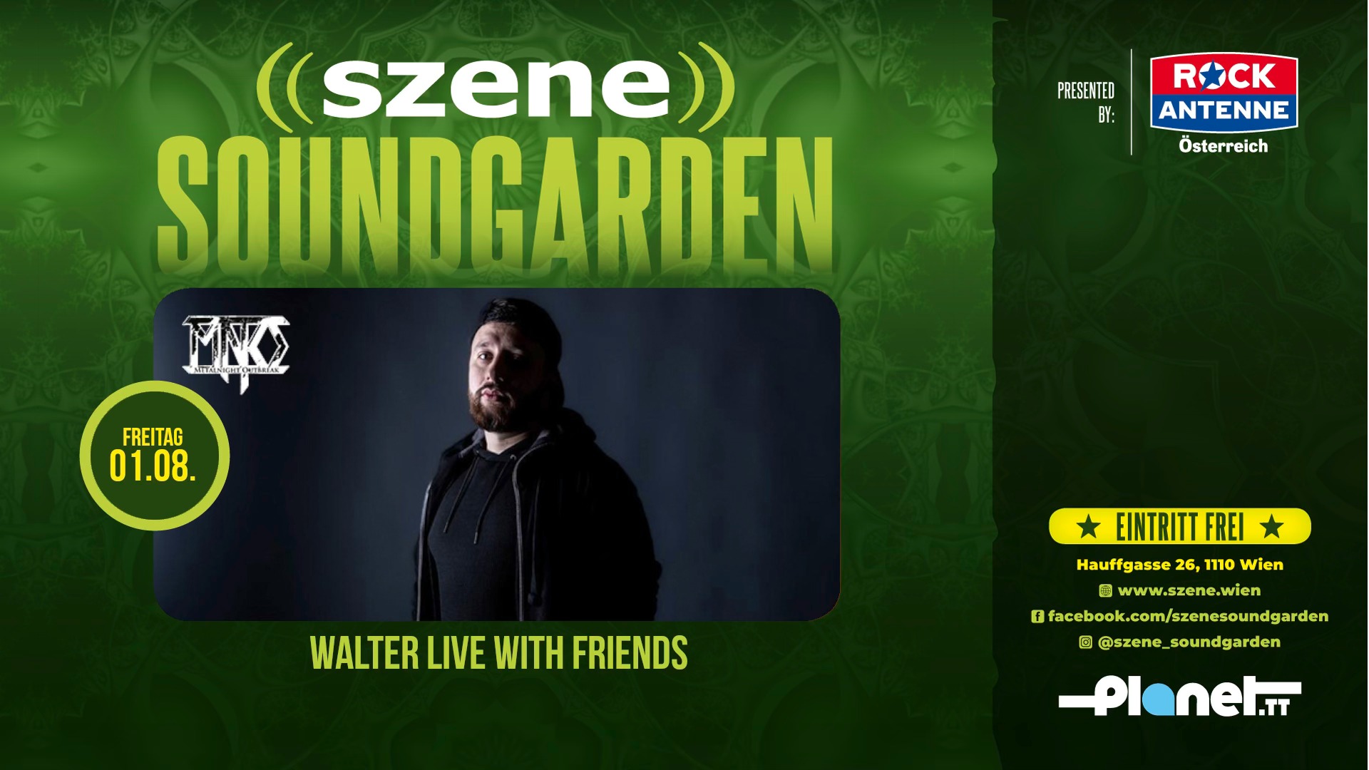 Walter live with friends am 1. August 2025 @ Szene Wien. Walter live with friends am 1. August 2025 @ Szene Wien.