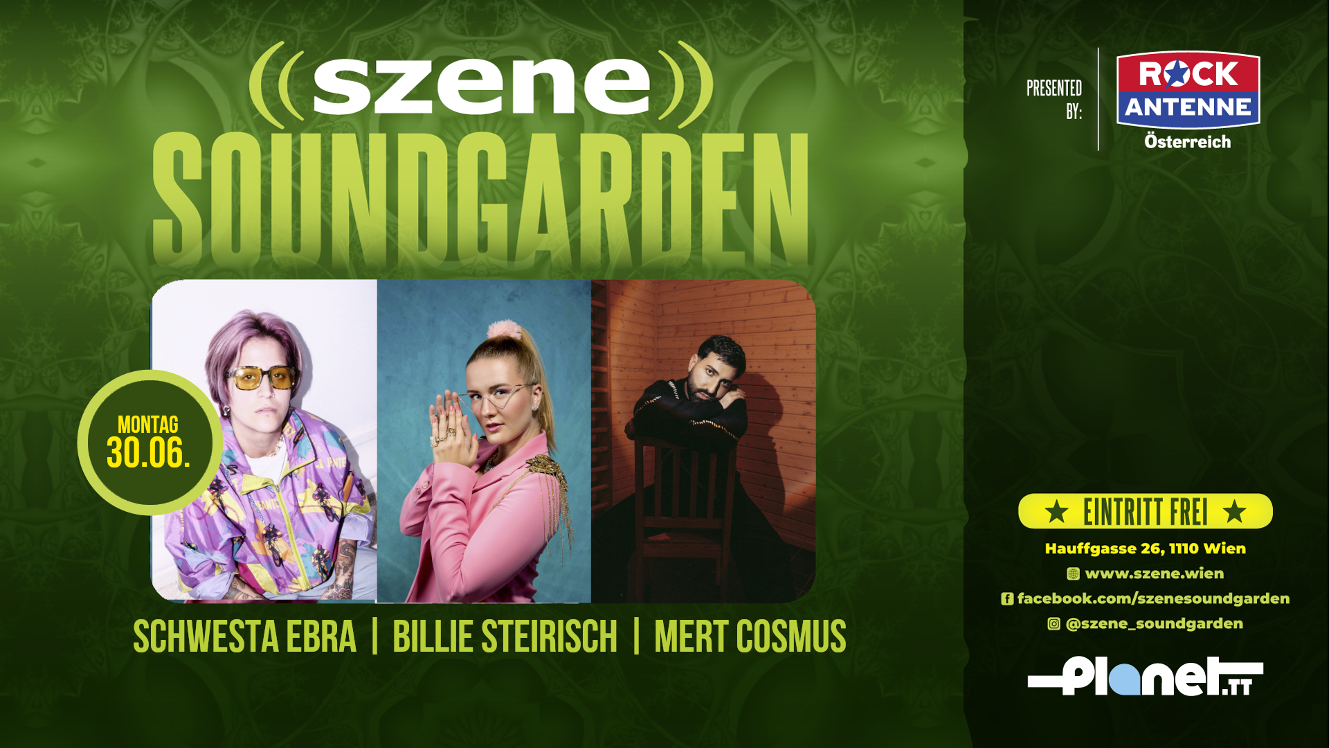Schwesta Ebra | Billie Steirisch | Mert Cosmus am 30. June 2025 @ Szene Wien. Schwesta Ebra | Billie Steirisch | Mert Cosmus am 30. June 2025 @ Szene Wien.