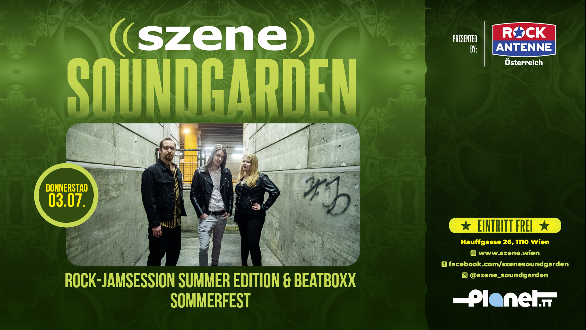 Rock-Jamsession Summer Edition am 3. July 2025 @ Szene Wien. Rock-Jamsession Summer Edition am 3. July 2025 @ Szene Wien.