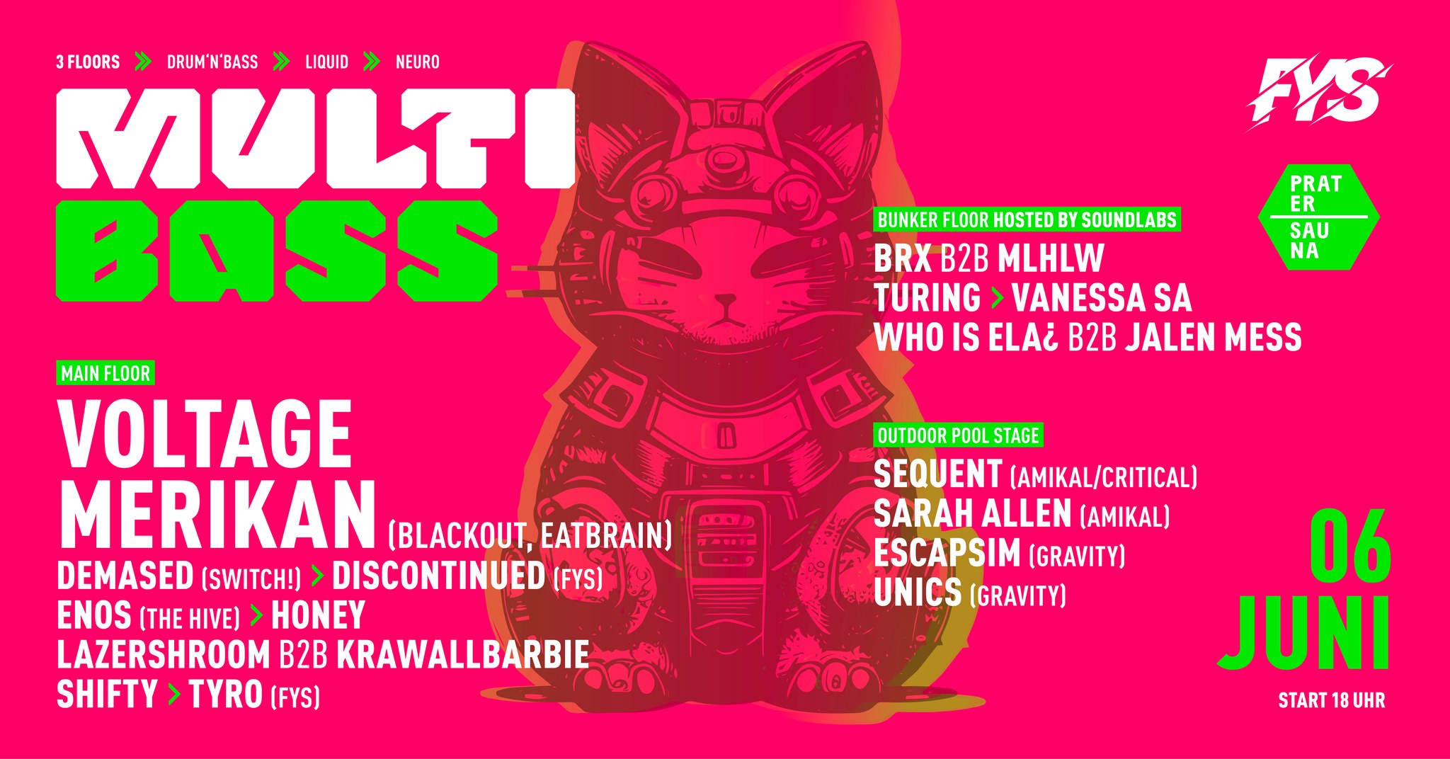 FYS Multibass am 6. June 2025 @ Pratersauna. FYS Multibass am 6. June 2025 @ Pratersauna.