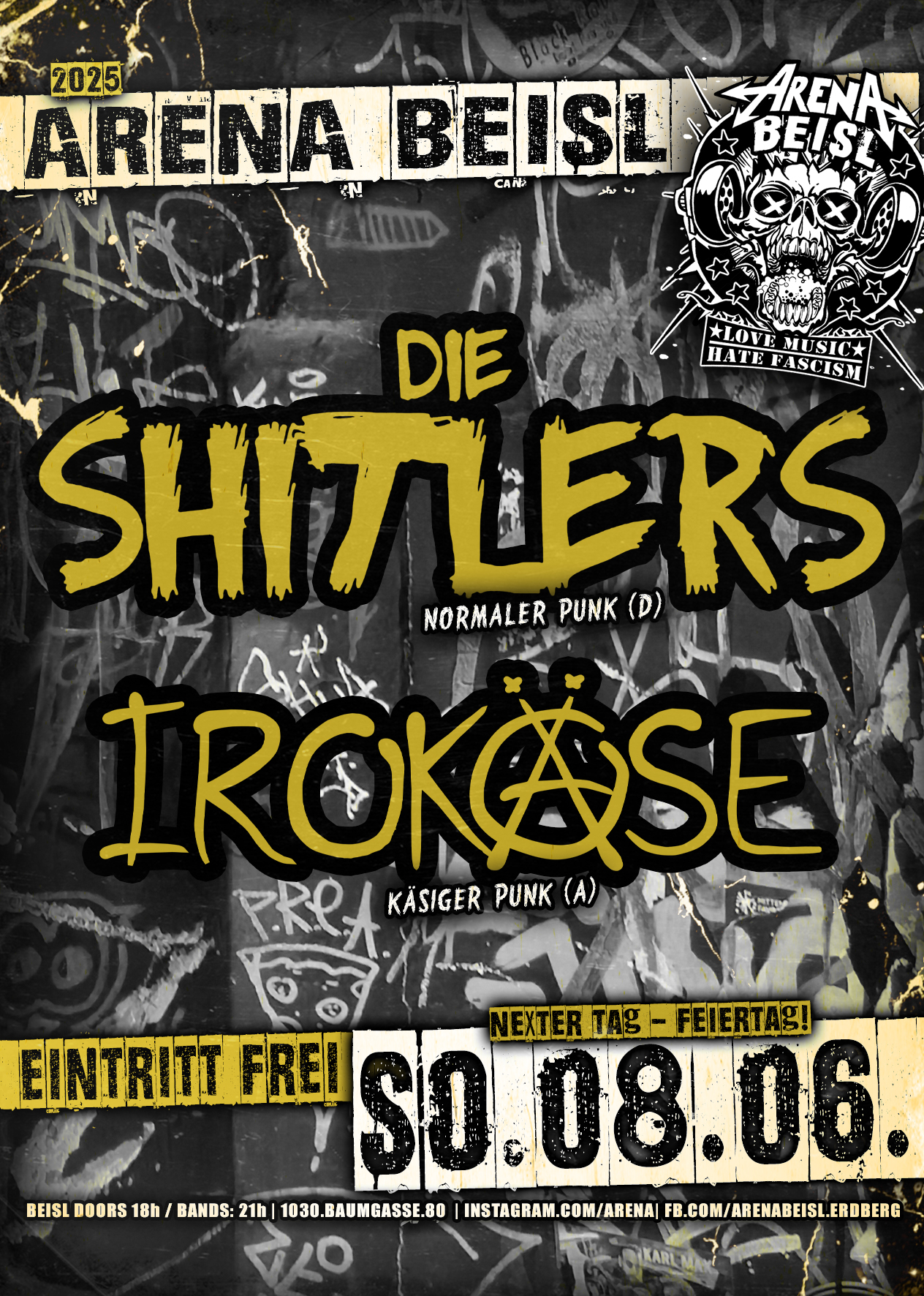 Die Shitlers | Irokäse am 8. June 2025 @ Arena Wien - Beisl.