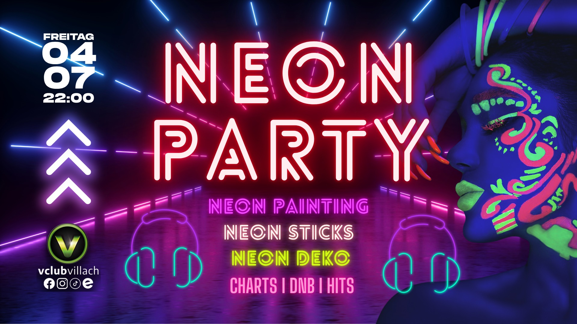Neon Party am 4. July 2025 @ V-Club. Neon Party am 4. July 2025 @ V-Club.