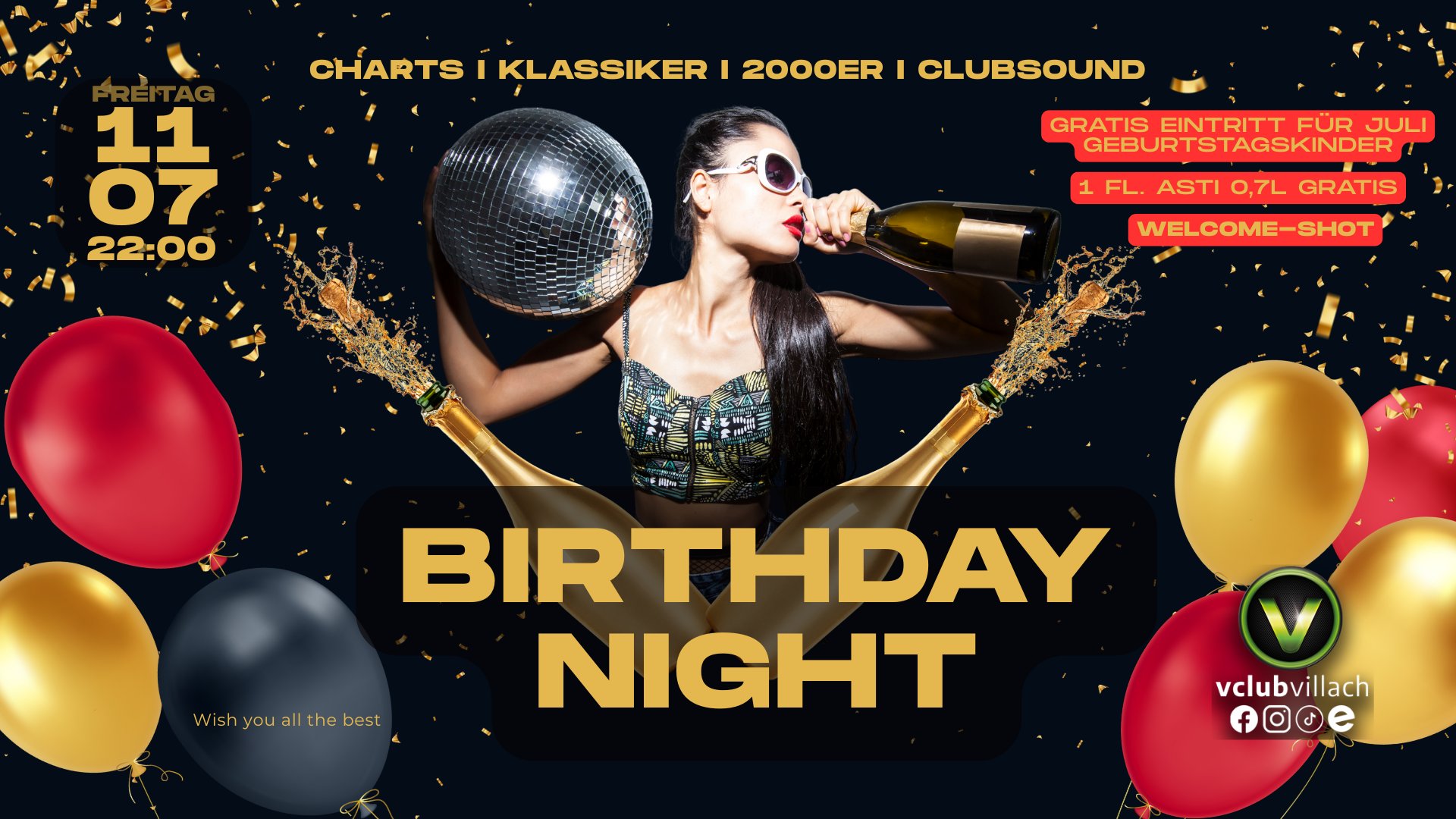Birthday Night am 11. July 2025 @ V-Club. Birthday Night am 11. July 2025 @ V-Club.