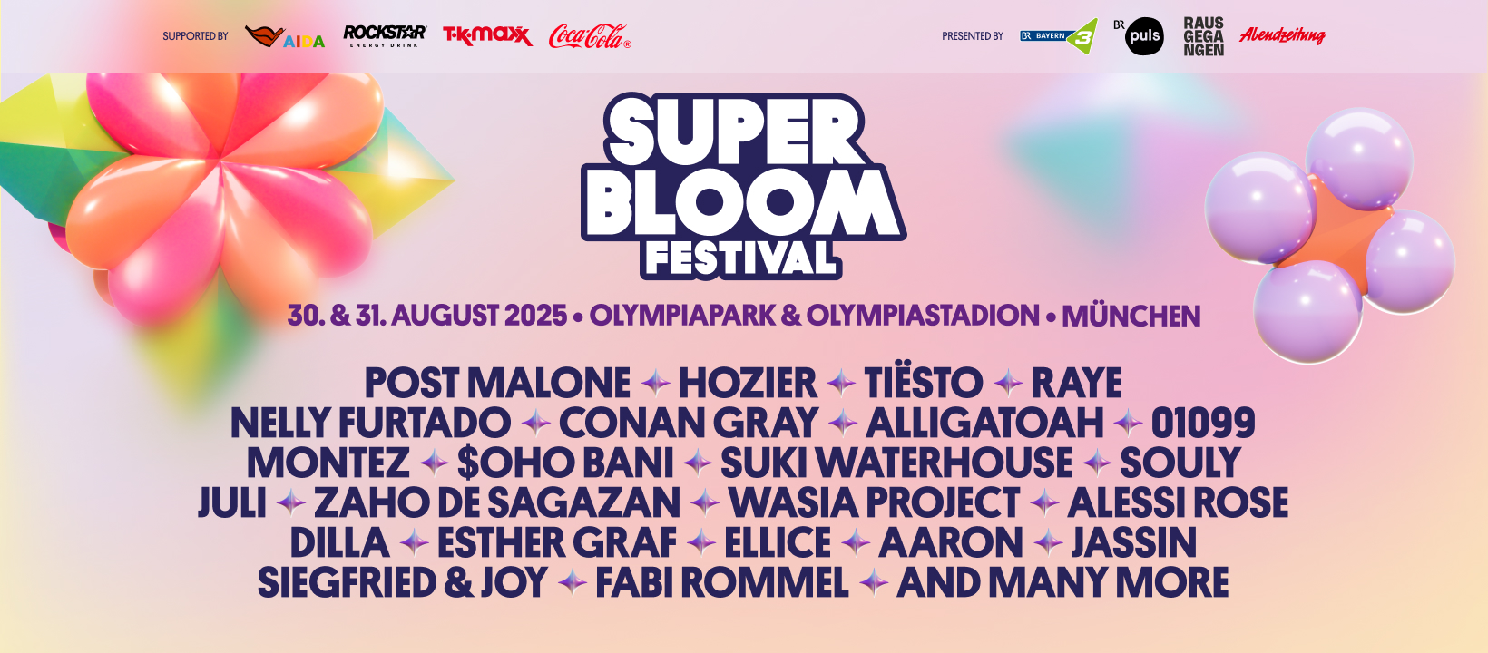 SUPERBLOOM Festival 2025 am 30. August 2025 @ Olympiapark München.
