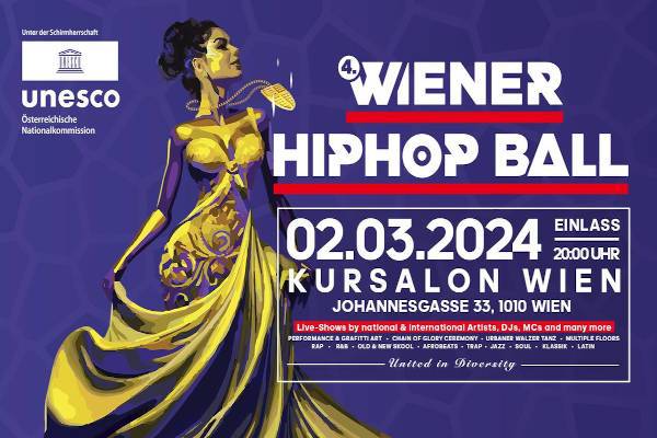 4. Wiener HipHop Ball am 2. March 2024 @ Kursalon Hübner.