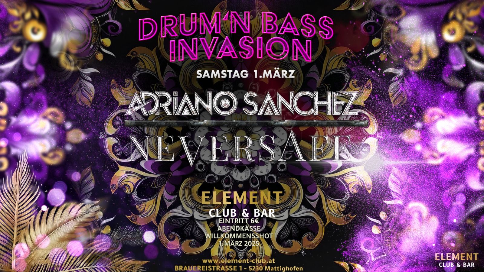 Drum & Bass Invasion am 1. March 2025 @ Element Club & Bar. Drum & Bass Invasion am 1. March 2025 @ Element Club & Bar.