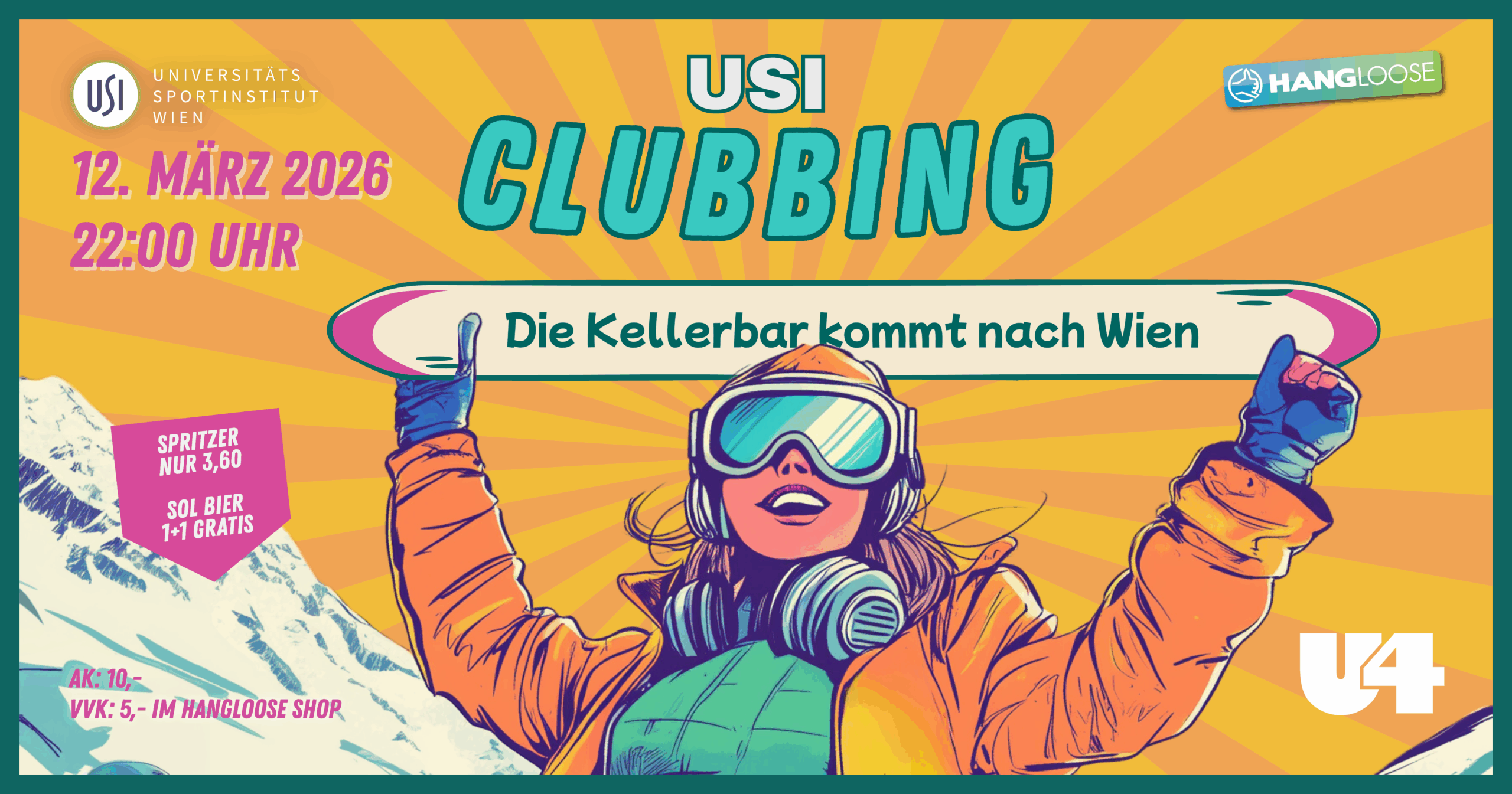 USI CLUBBING feat. BOUNTI am 12. March 2026 @ U4 Vienna.