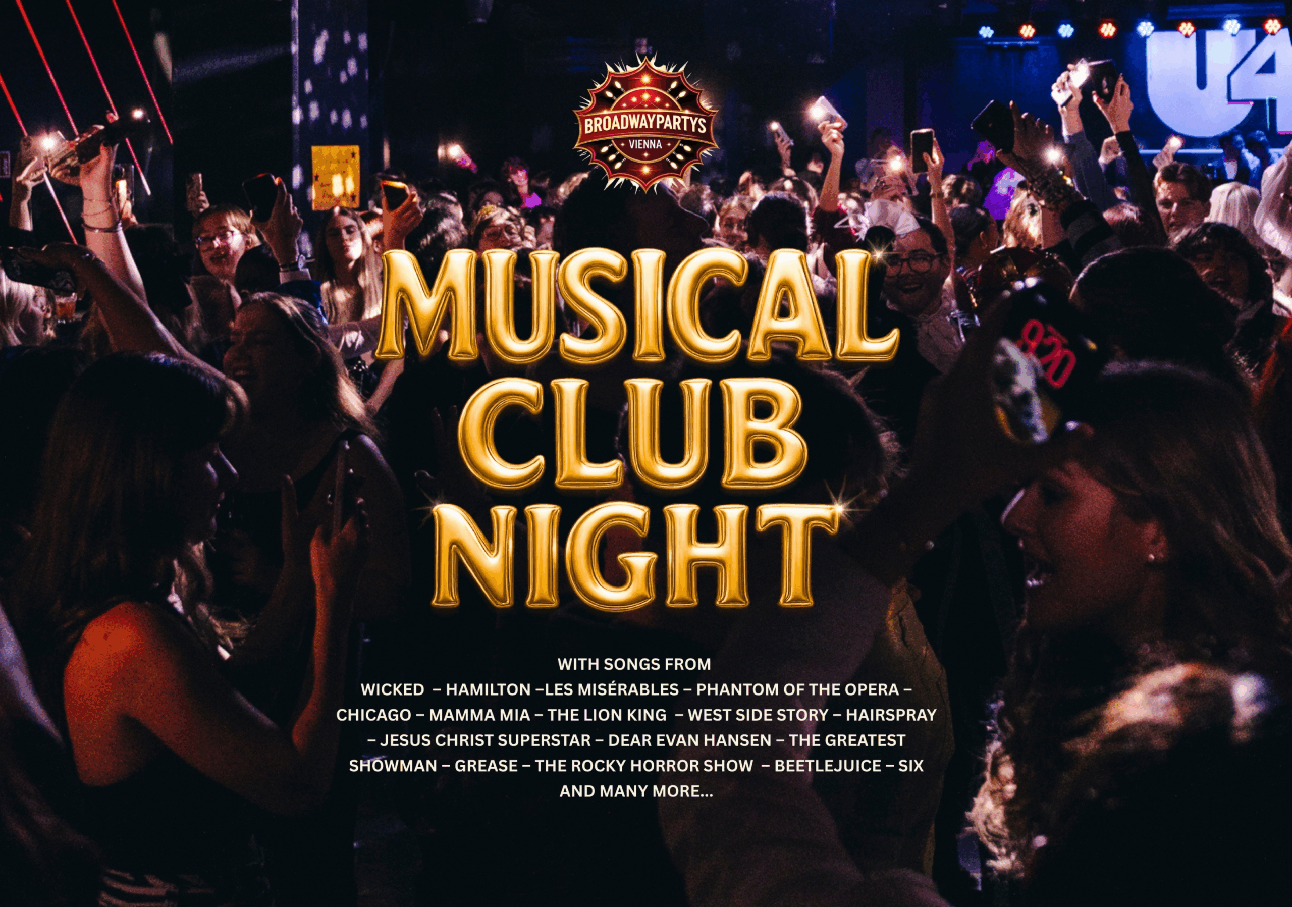 BROADWAY MUSICAL NIGHT am 6. February 2026 @ U4 Vienna.