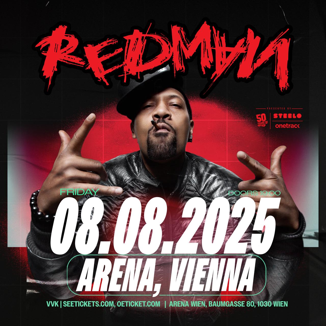 Redman am 8. August 2025 @ Arena Wien. Redman am 8. August 2025 @ Arena Wien.