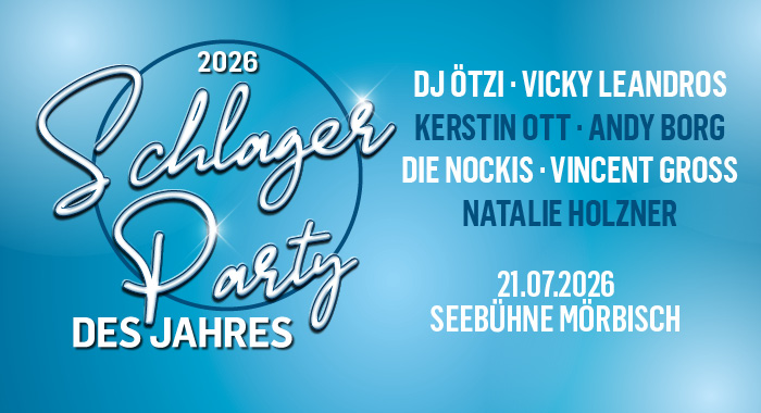 Die Schlagerparty des Jahres 2026 am 21. July 2026 @ Seebühne Mörbisch.
