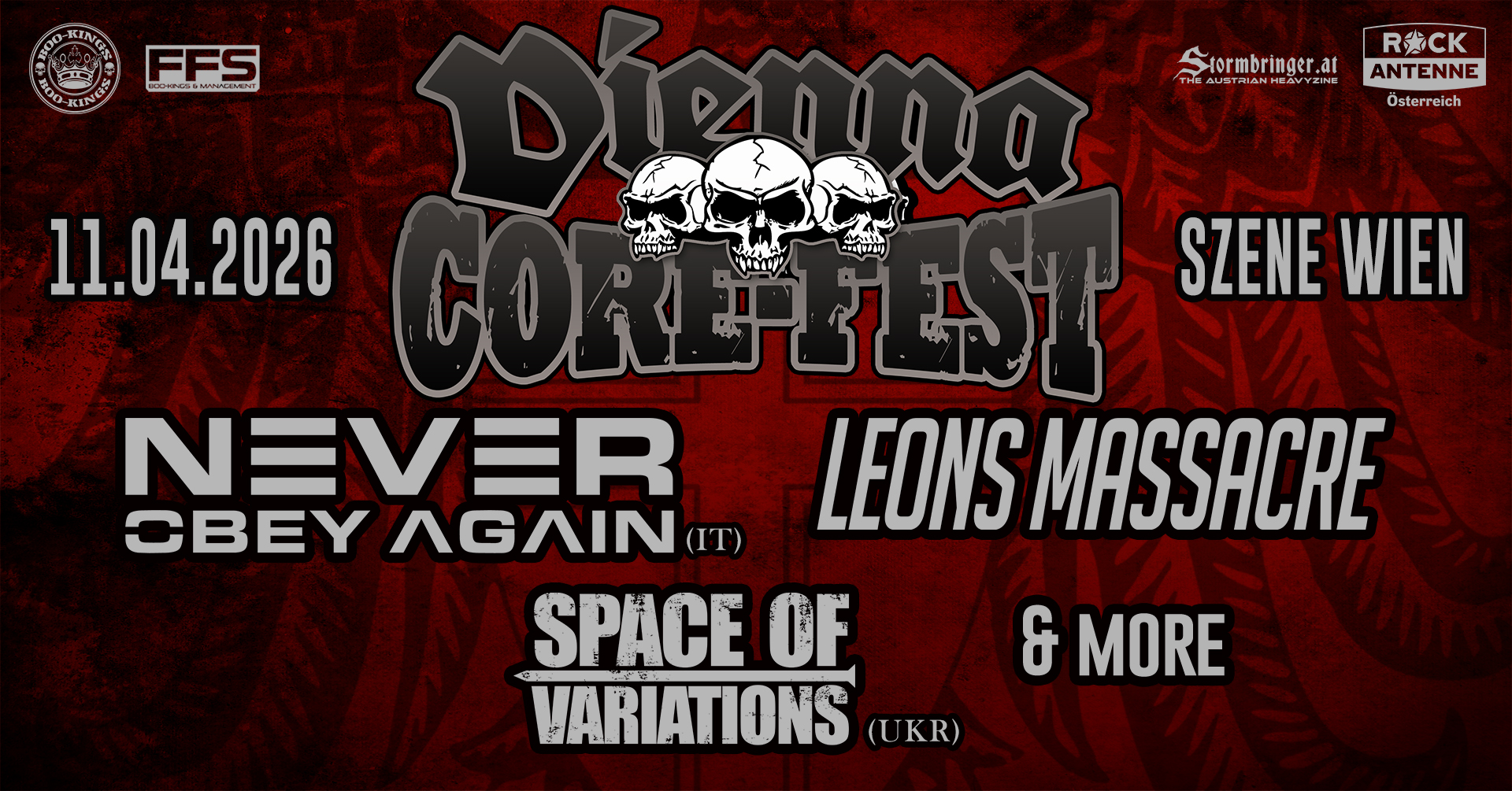 Vienna Core-Fest 2026 am 11. April 2026 @ Szene Wien.