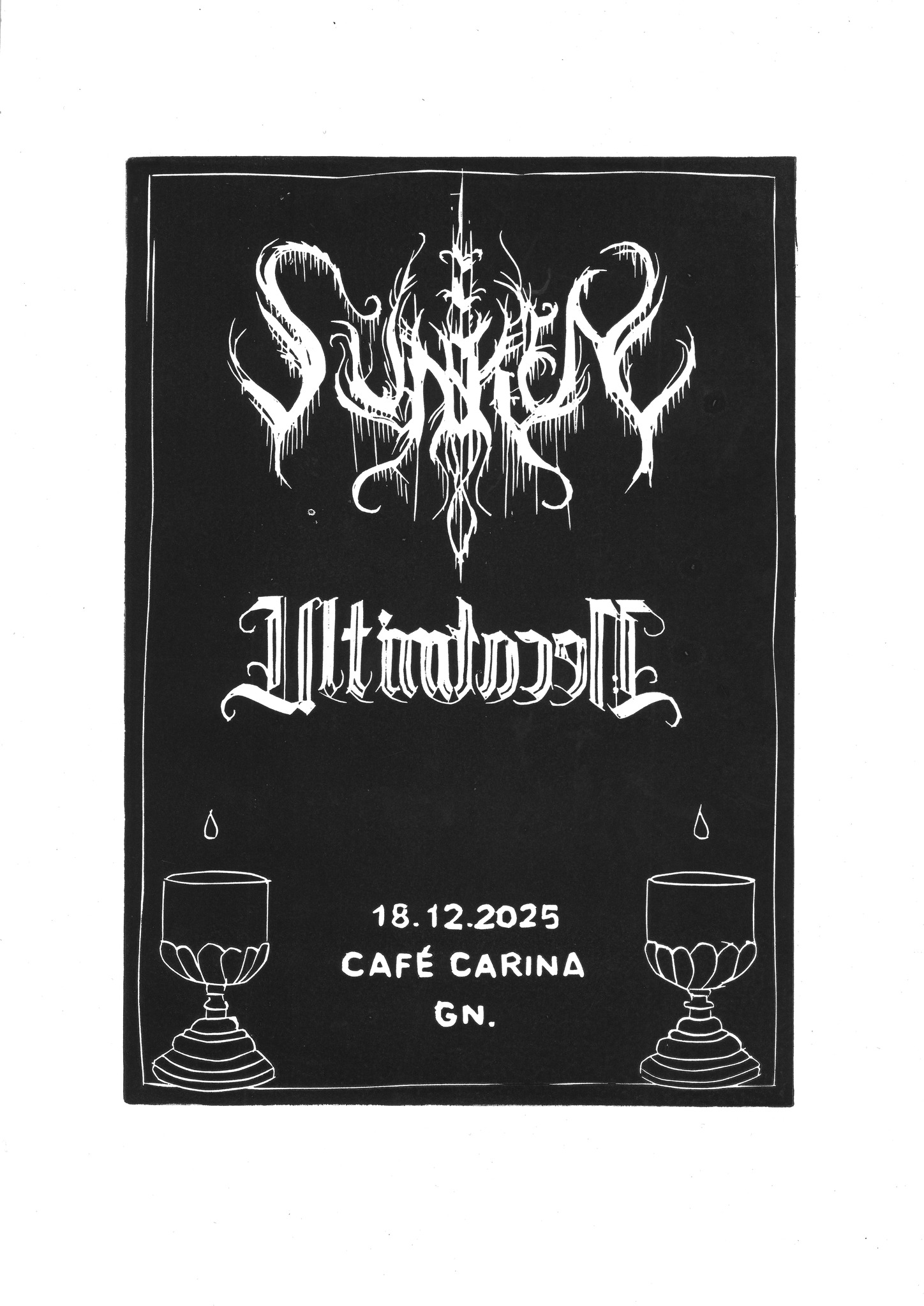 Sunken / Ultima Necat am 18. December 2025 @ Café Carina. Sunken / Ultima Necat am 18. December 2025 @ Café Carina.