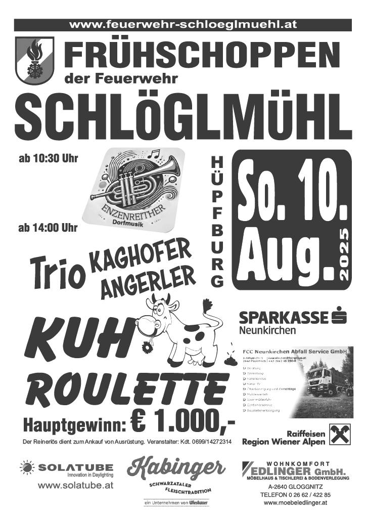 Frühschoppen der FF Schlöglmühl am 10. August 2025 @ FF Schlöglmühl.