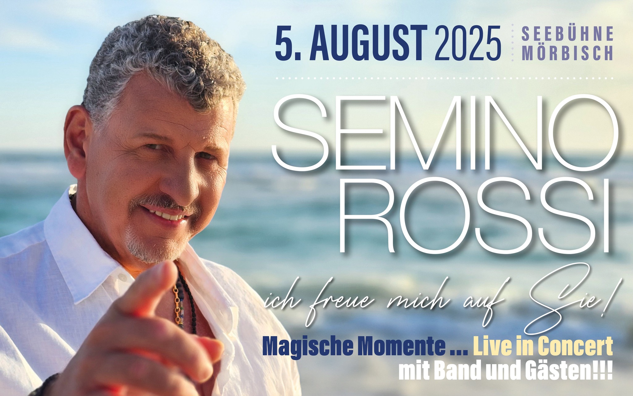 Semino Rossi am 5. August 2025 @ Seebühne Mörbisch. Semino Rossi am 5. August 2025 @ Seebühne Mörbisch.