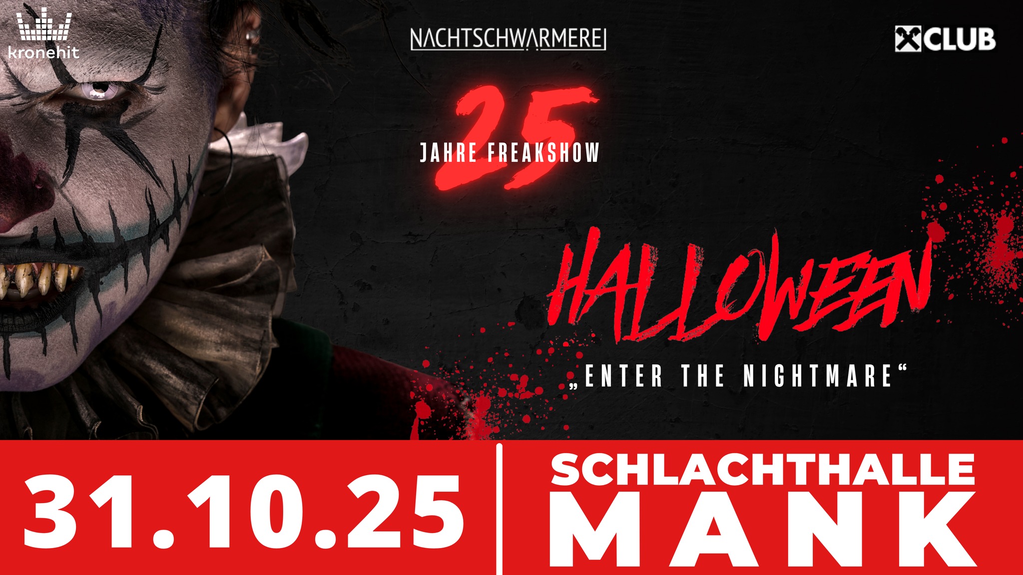 Enter The Nightmare am 31. October 2025 @ Alte Schlachthalle Mank. Enter The Nightmare am 31. October 2025 @ Alte Schlachthalle Mank.
