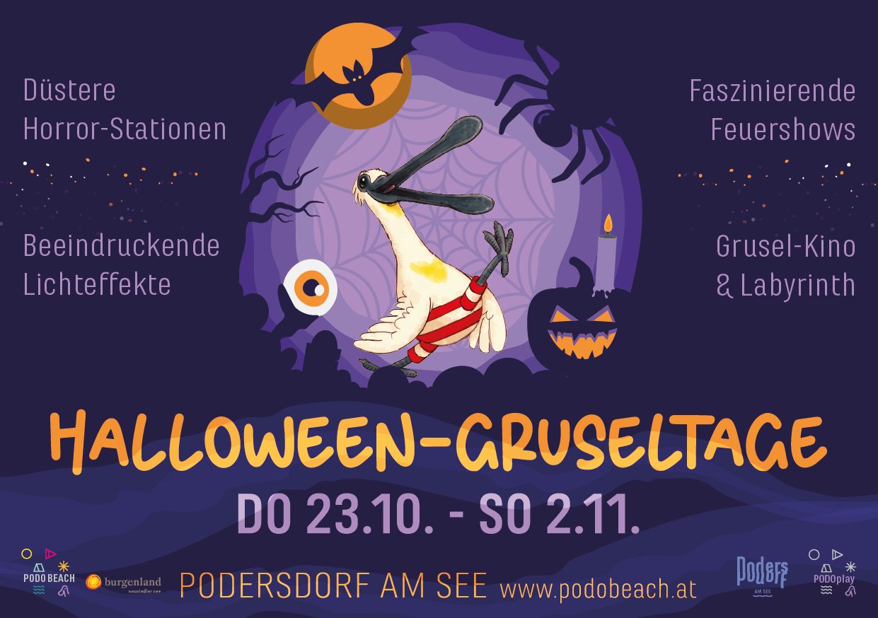 Halloween Gruseltage am 23. October 2025 @ Strandbad Podersdorf. Halloween Gruseltage am 23. October 2025 @ Strandbad Podersdorf.