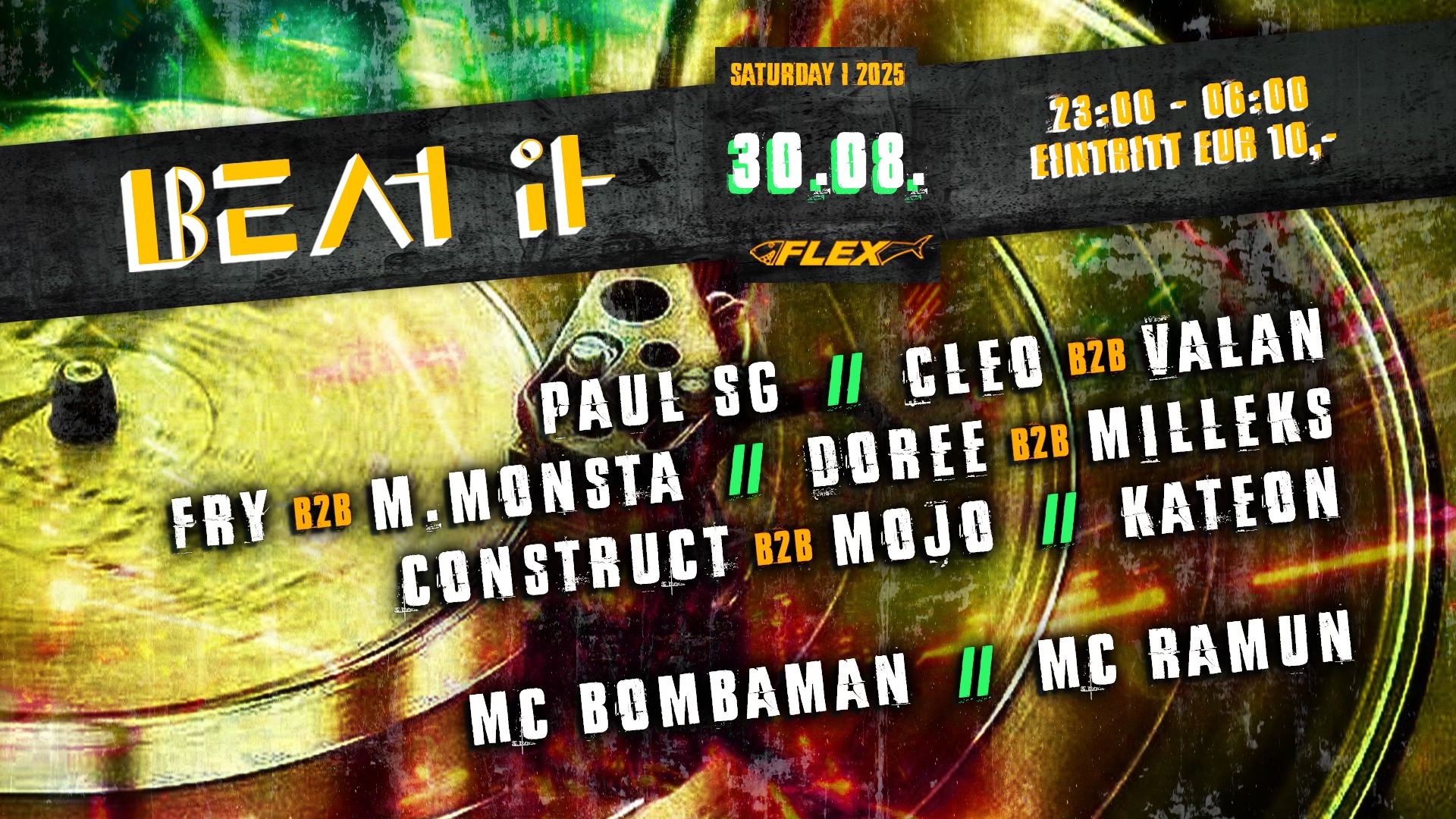 BEAT IT am 30. August 2025 @ Flex. BEAT IT am 30. August 2025 @ Flex.
