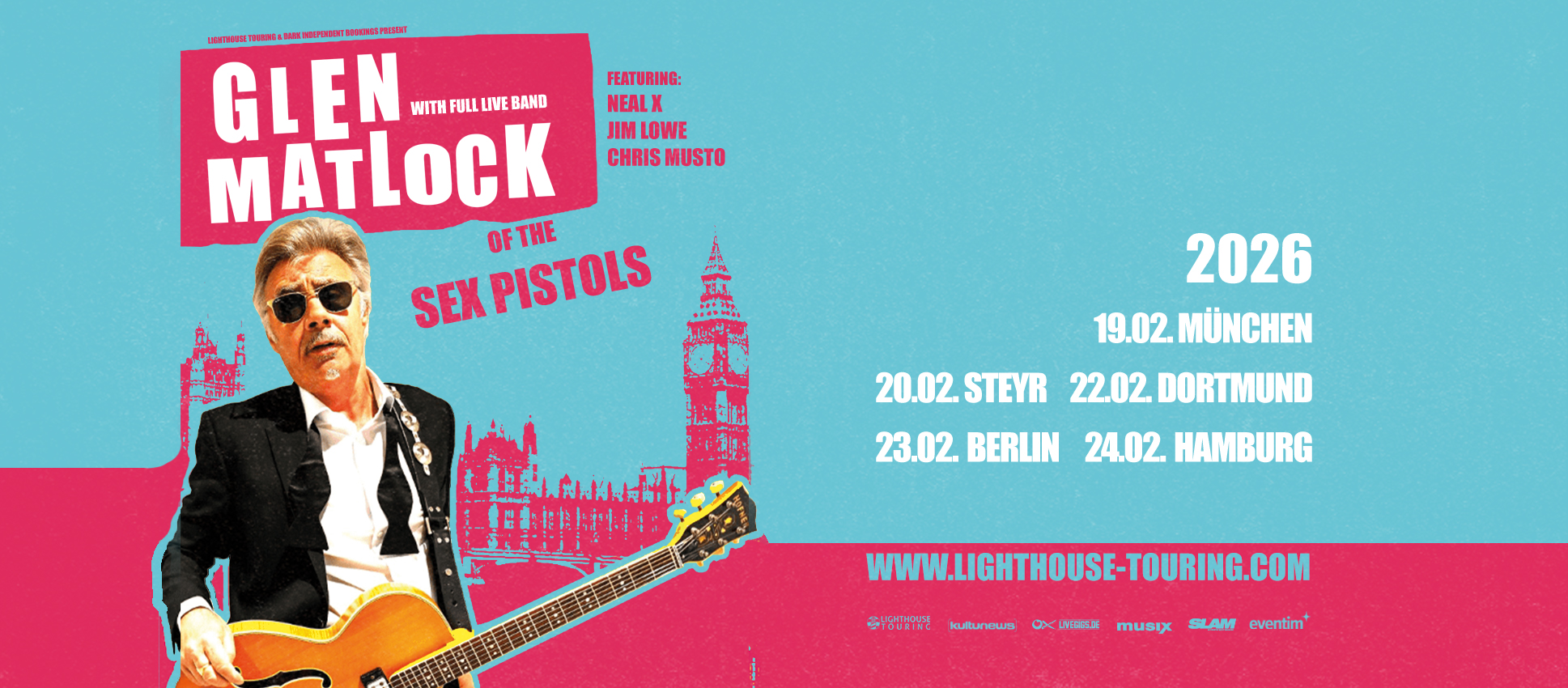 Glen Matlock & Band am 20. February 2026 @ Kulturverein Röda. Glen Matlock & Band am 20. February 2026 @ Kulturverein Röda.