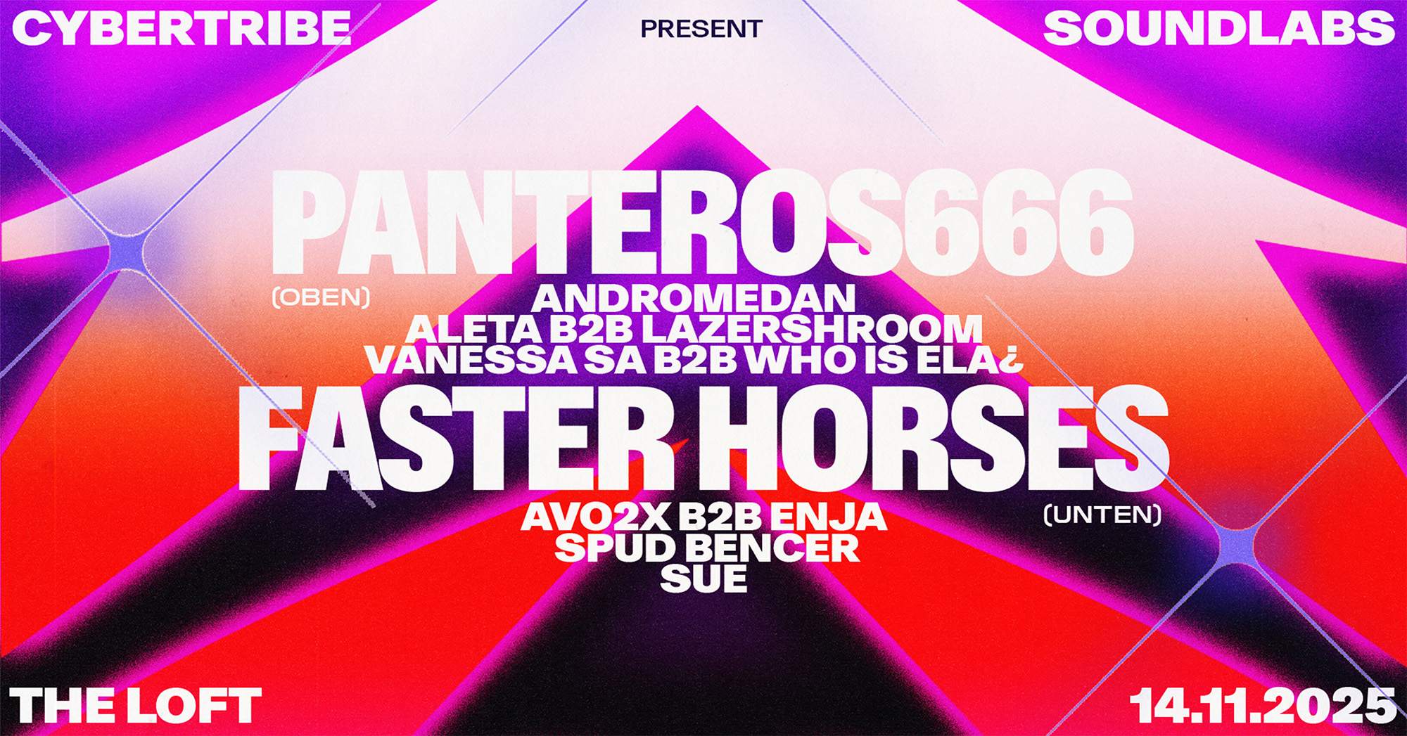 Faster Horses (UK) & Panteros666 (FR) am 14. November 2025 @ The Loft.