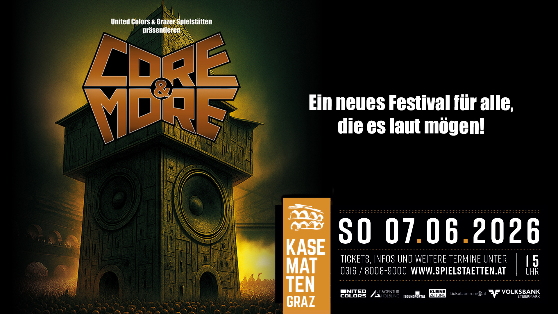 CORE&MORE am 7. June 2026 @ Schlossbergbühne Kasematten.