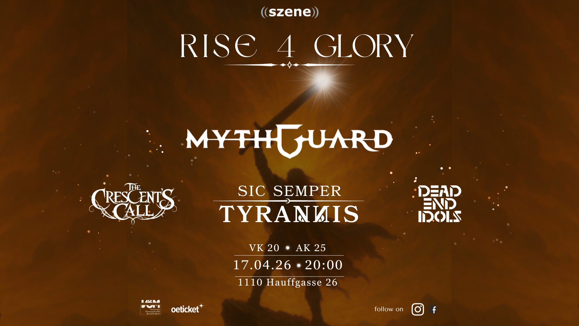 Rise 4 Glory am 17. April 2026 @ Szene Wien.