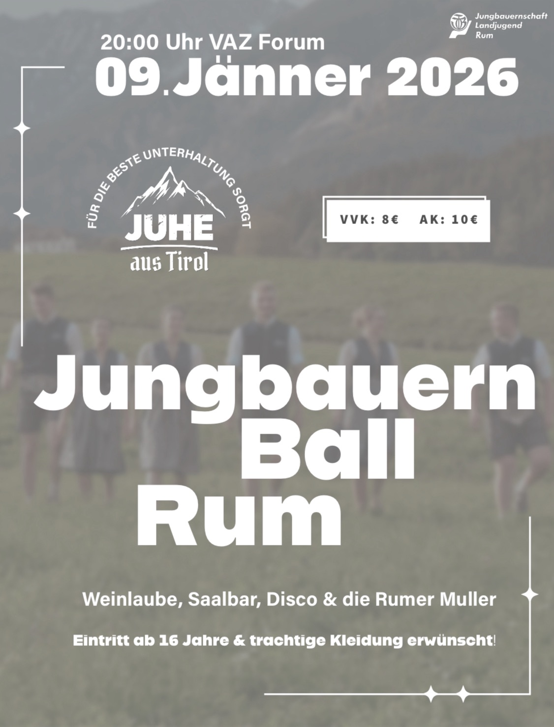 Jungbauern Ball Rum am 9. January 2026 @ FoRum Veranstaltungszentrum.