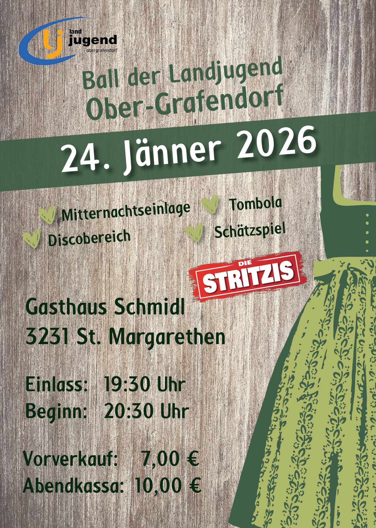 Ball der Landjugend Ober-Grafendorf am 24. January 2026 @ Gasthaus Schmidl.