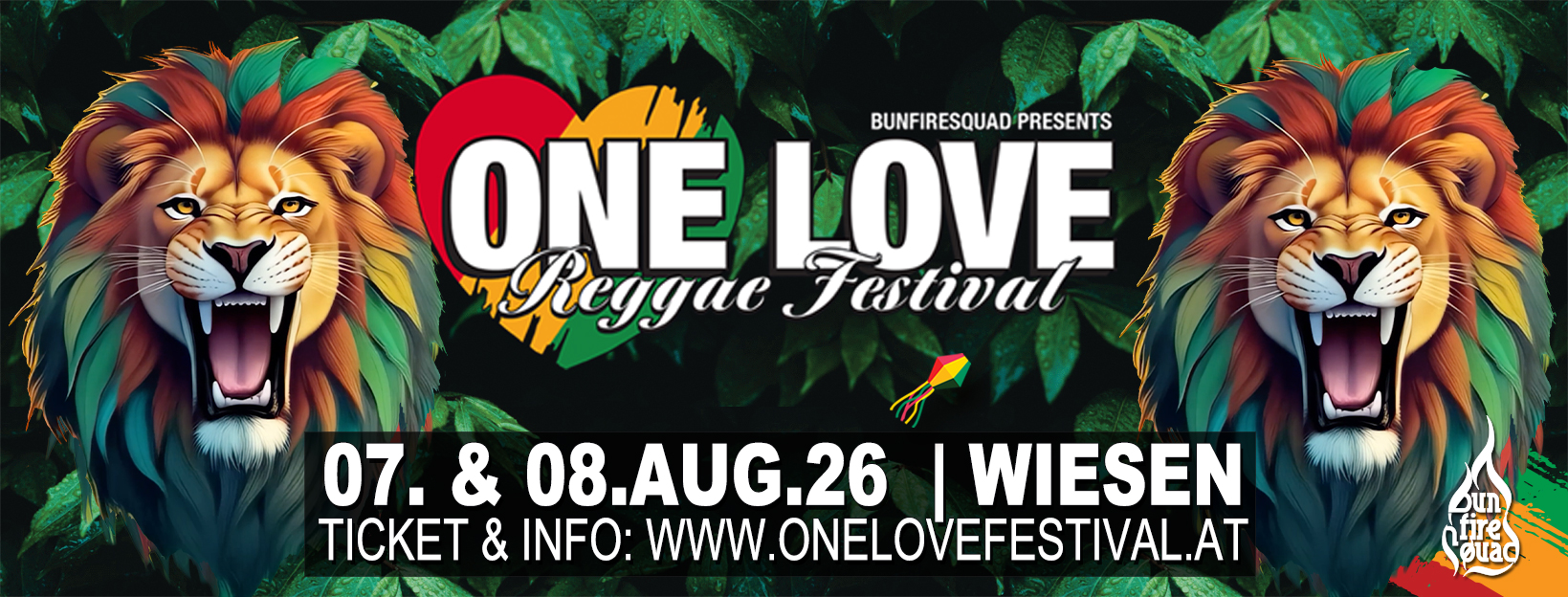 One Love Reggae Festival 2026 am 7. August 2026 @ Festivalgelände Wiesen.