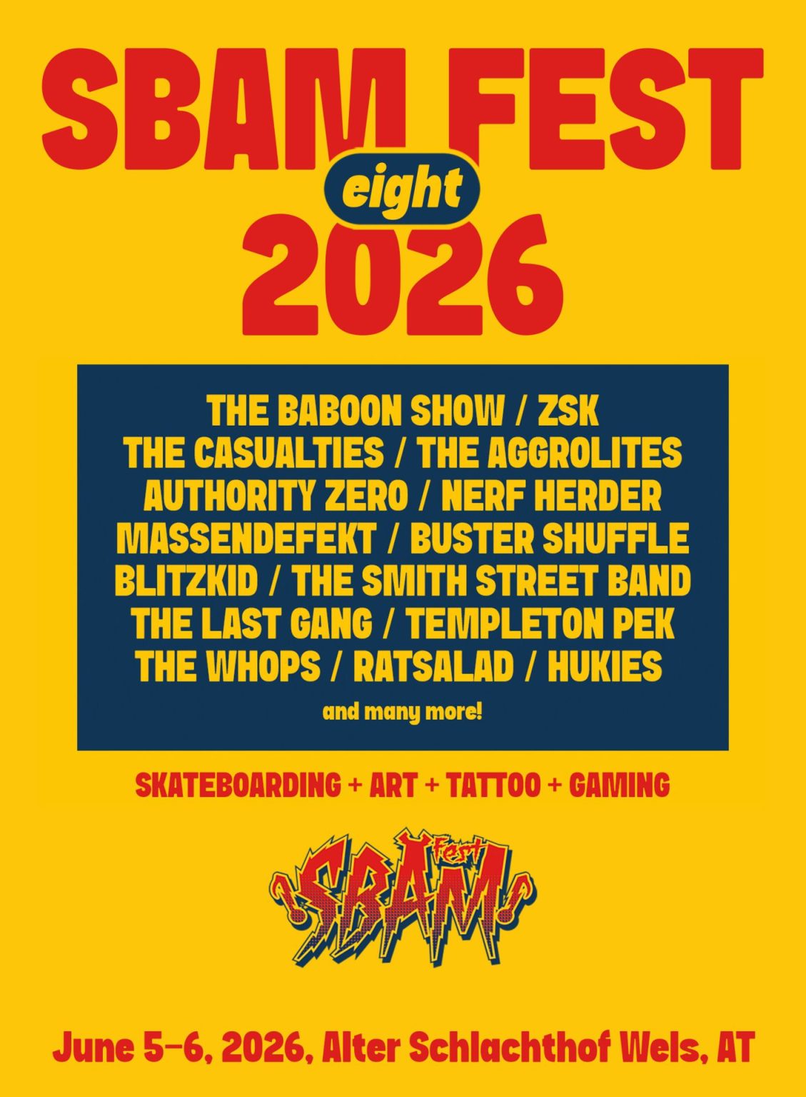 SBÄM Fest 8 am 5. June 2026 @ Alter Schlachthof Wels.