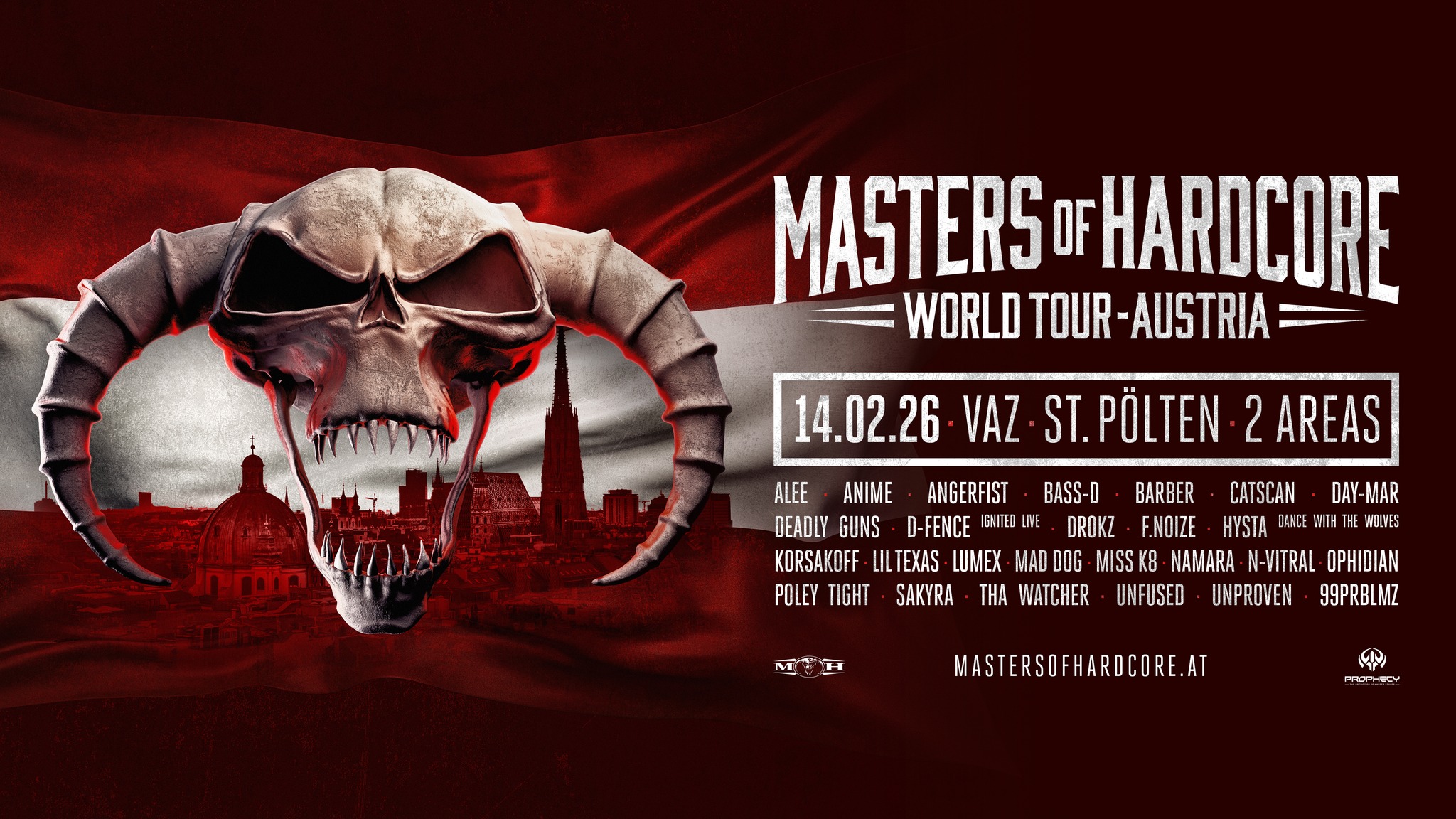 Masters Of Hardcore Austria 2026 am 14. February 2026 @ VAZ St. Pölten.