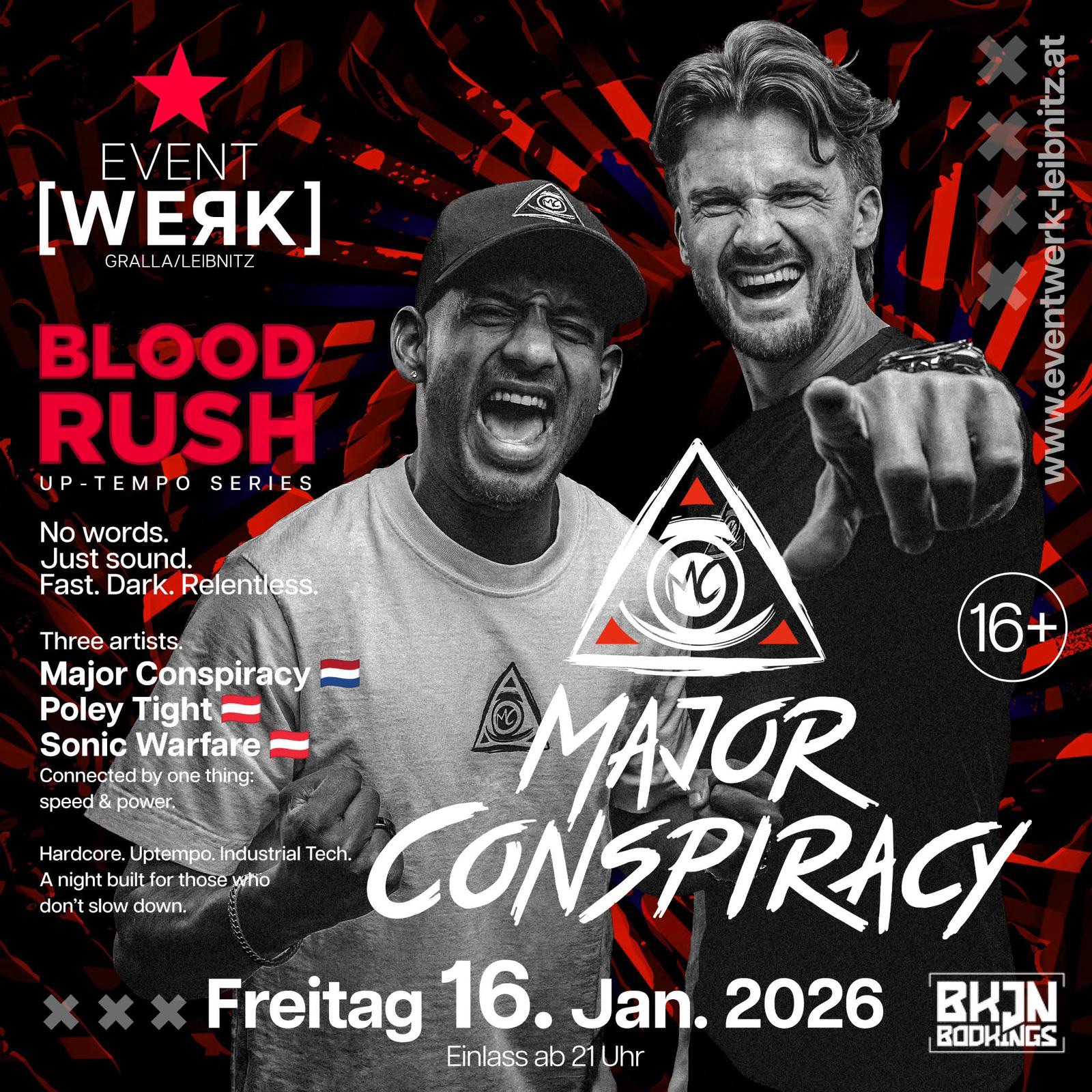 BLOOD RUSH Hardcore Serie am 16. January 2026 @ Eventwerk Gralla.
