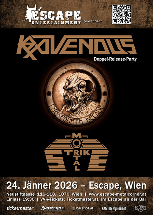 Ravenous & Mortal Strike am 24. January 2026 @ Escape Metalcorner.