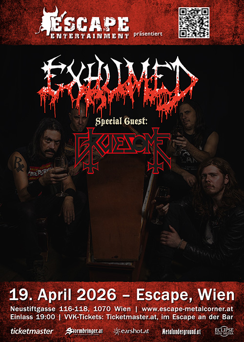 Exhumed, Gruesome am 19. April 2026 @ Escape Metalcorner.