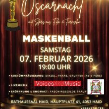 Maskenball @ Rathaussaal Haid, Haid · 07.02.2026 · Volume Events