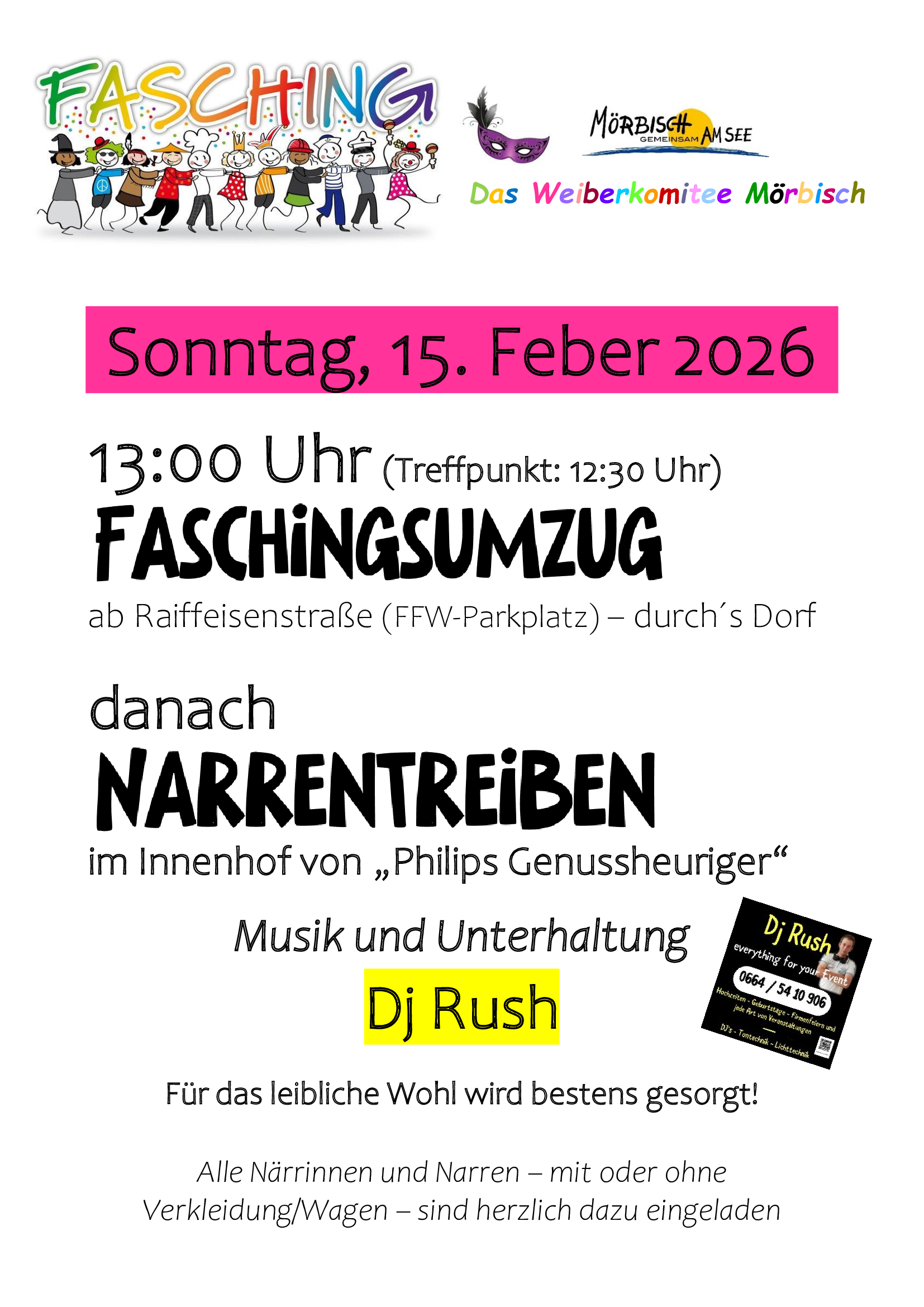 Faschingsumzug Mörbisch 2026 am 15. February 2026 @ Mörbisch.