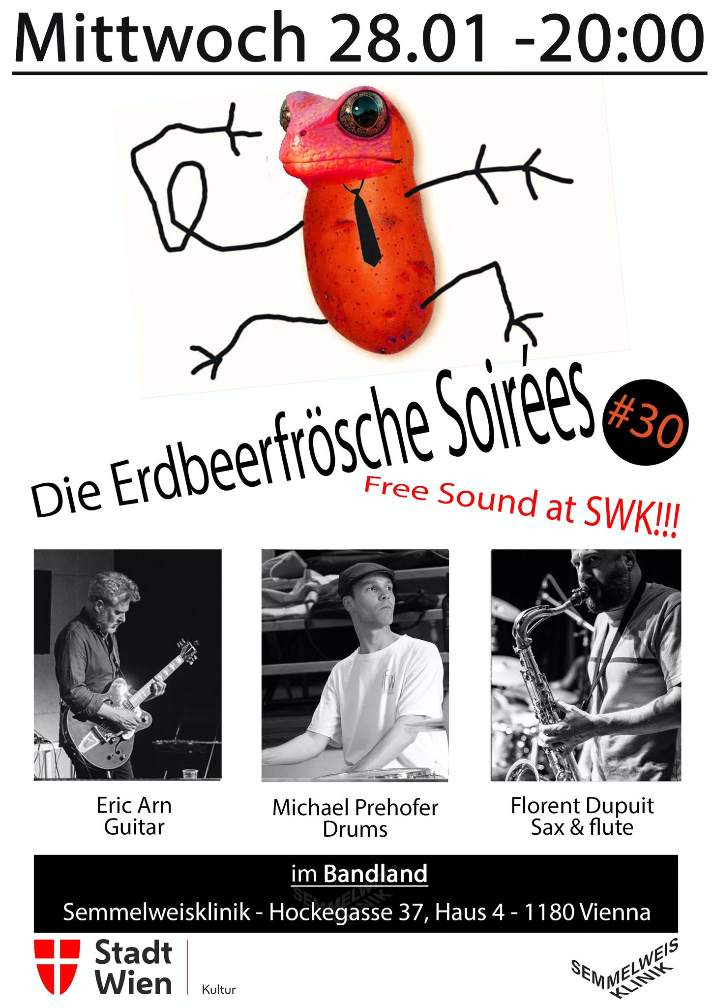 Die ErdbeerFrösche Soirées #30 am 28. January 2026 @ Semmelweisklinik.