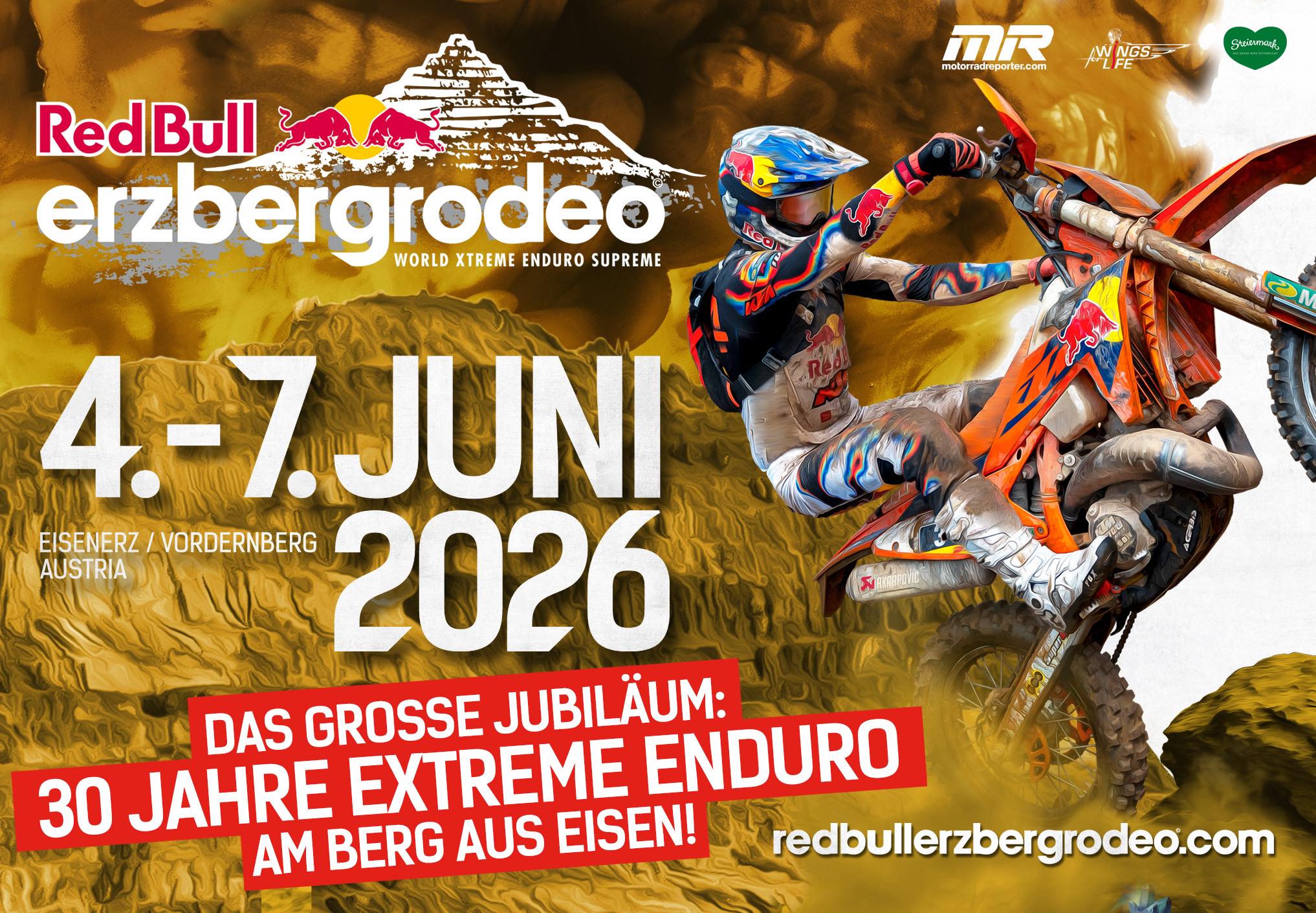 Red Bull erzbergrodeo 2026 am 4. June 2026 @ Erzberg.