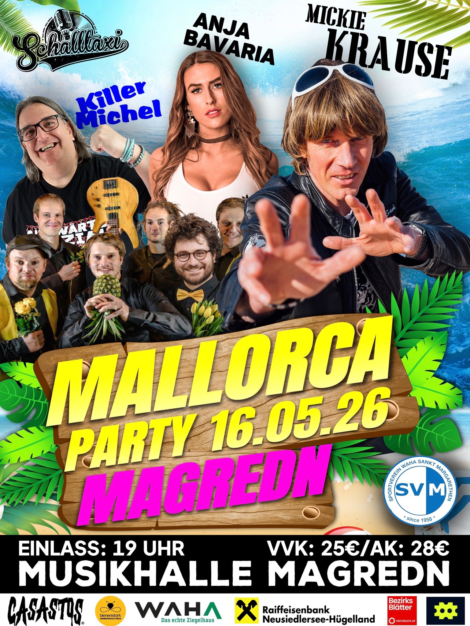Mallorcaparty Magredn 2026 am 16. May 2026 @ Musikhalle St. Margarethen.