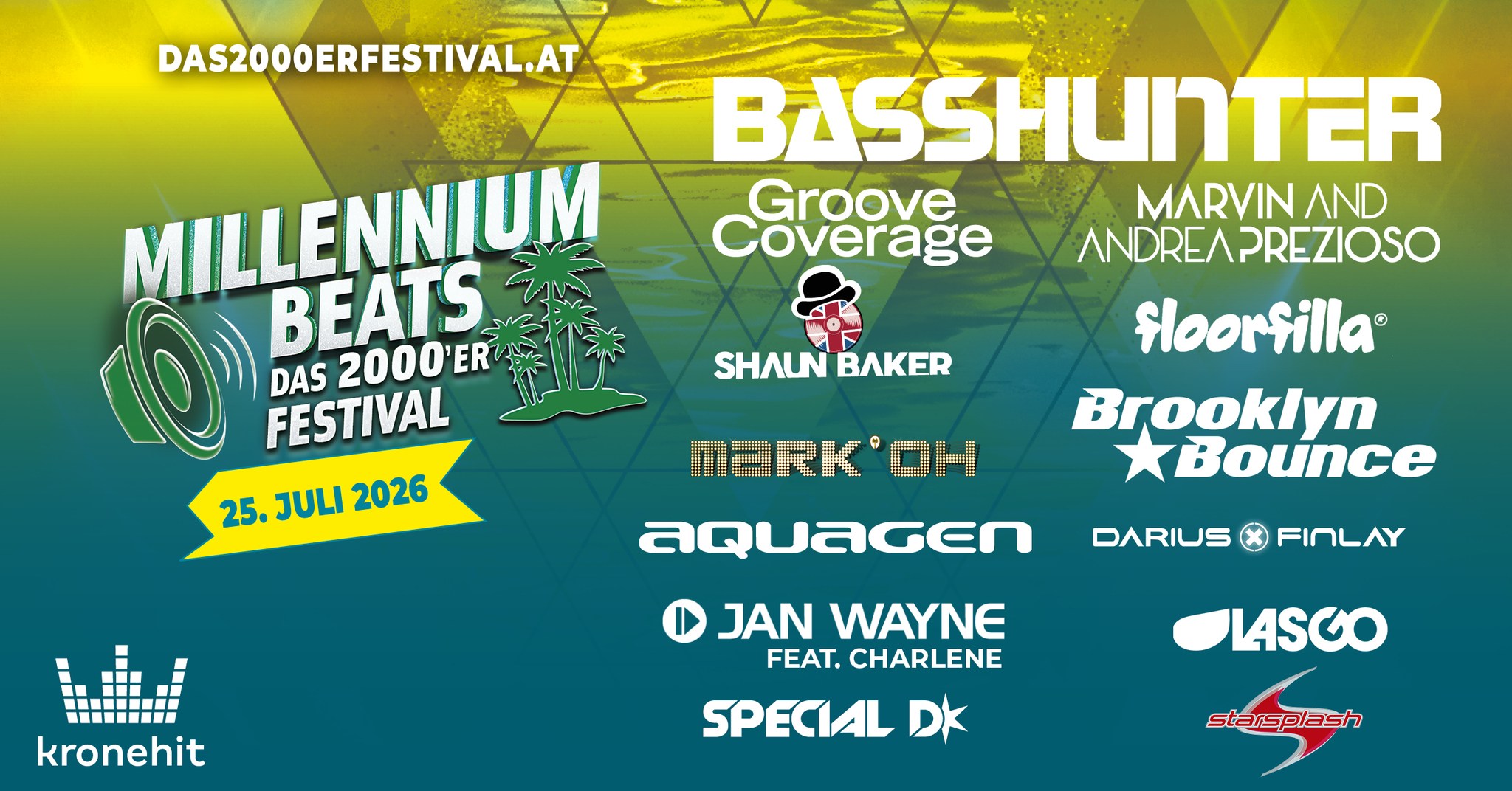 MILLENIUM BEATS 2026 am 25. July 2026 @ Donauinsel.