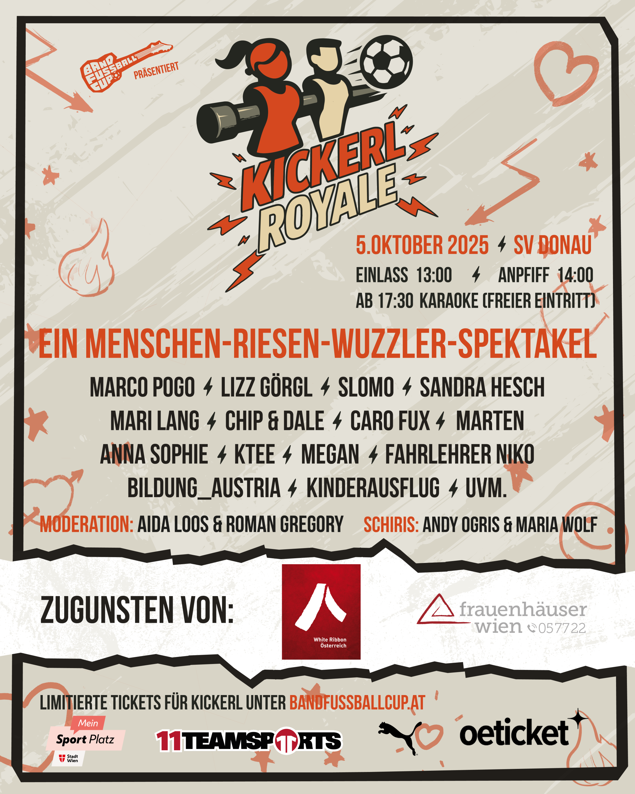 Kickerl Royale - Band Fußball Cup am 5. October 2025 @ SV Donau.