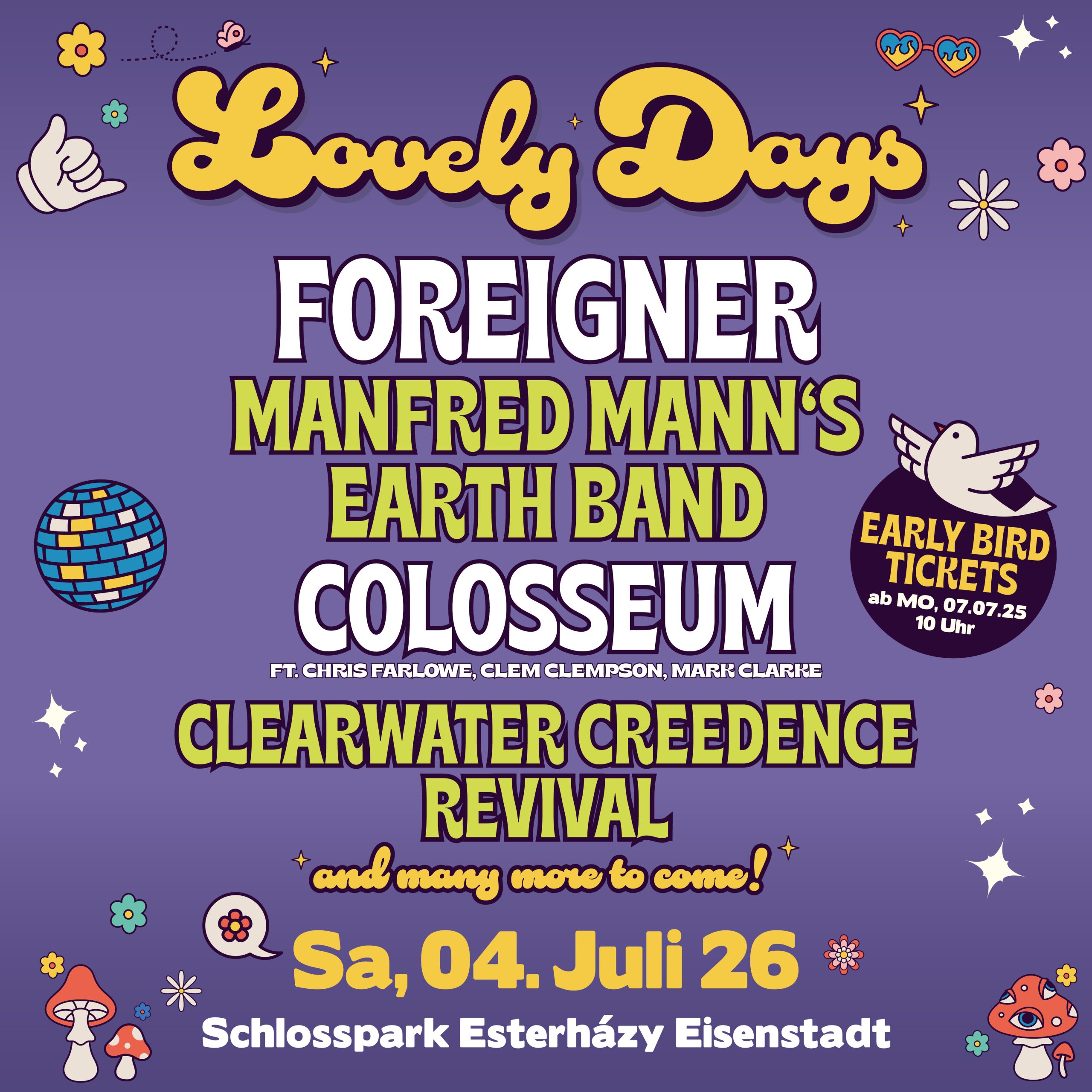 Lovely Days 2026 am 4. July 2026 @ Schlosspark Esterházy. Lovely Days 2026 am 4. July 2026 @ Schlosspark Esterházy.