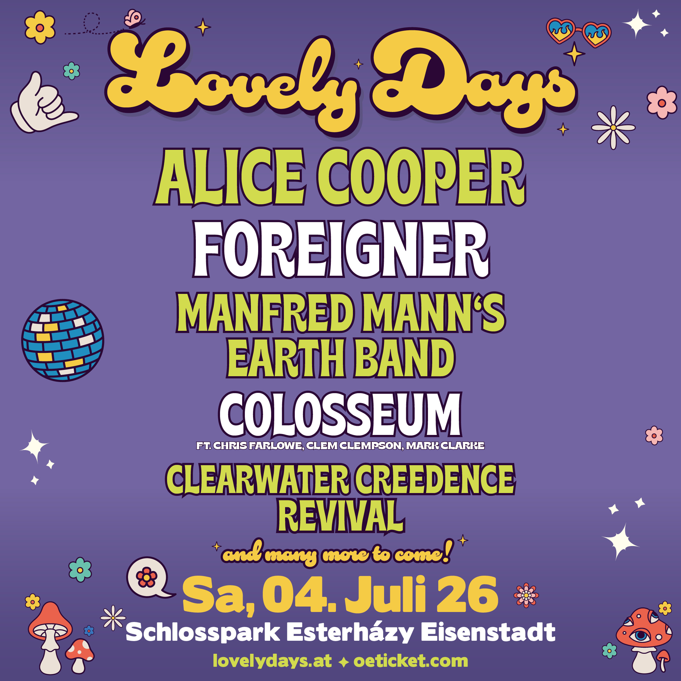 Lovely Days 2026 am 4. July 2026 @ Schlosspark Esterházy. Lovely Days 2026 am 4. July 2026 @ Schlosspark Esterházy.