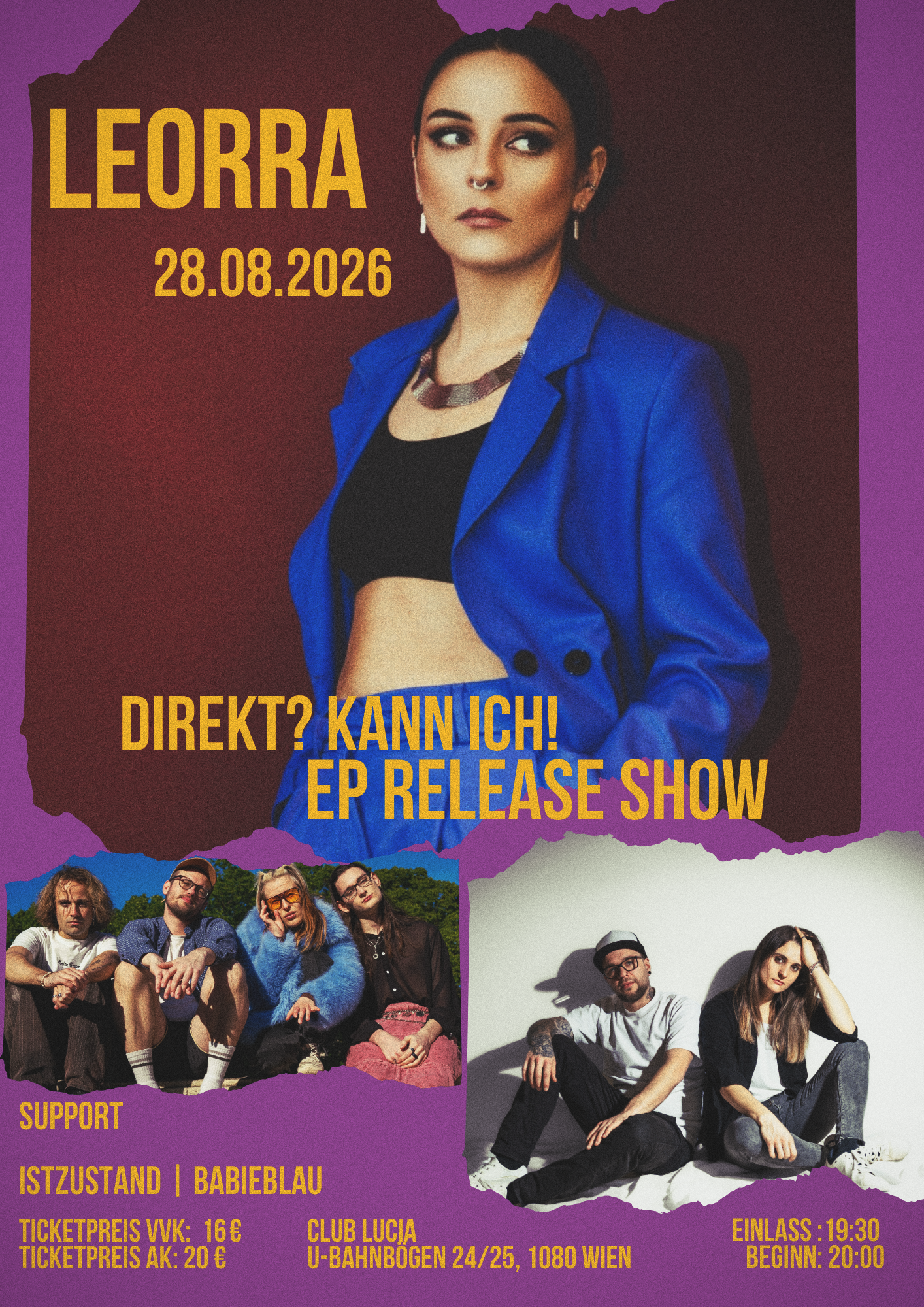 LEORRA - EP Release Show am 28. August 2026 @ Lucia.
