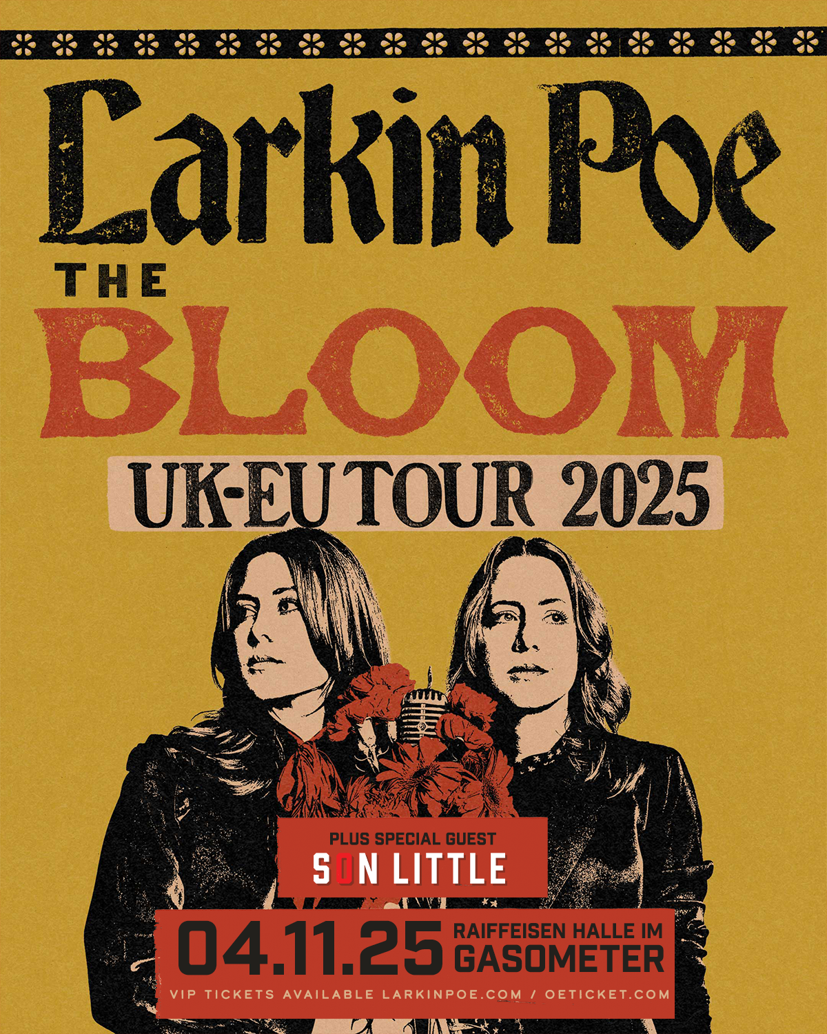 Larkin Poe am 4. November 2025 @ Raiffeisen Halle im Gasometer. Larkin Poe am 4. November 2025 @ Raiffeisen Halle im Gasometer.