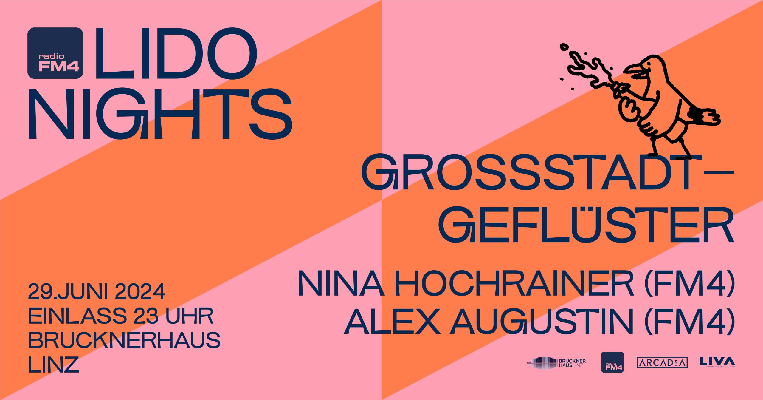 FM4 Lido Nights 2 am 29. June 2024 @ Brucknerhaus. FM4 Lido Nights 2 am 29. June 2024 @ Brucknerhaus.