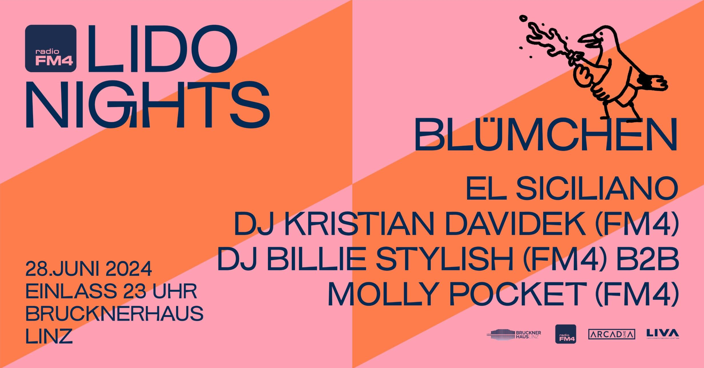 FM4 Lido Nights 1 am 28. June 2024 @ Brucknerhaus. FM4 Lido Nights 1 am 28. June 2024 @ Brucknerhaus.