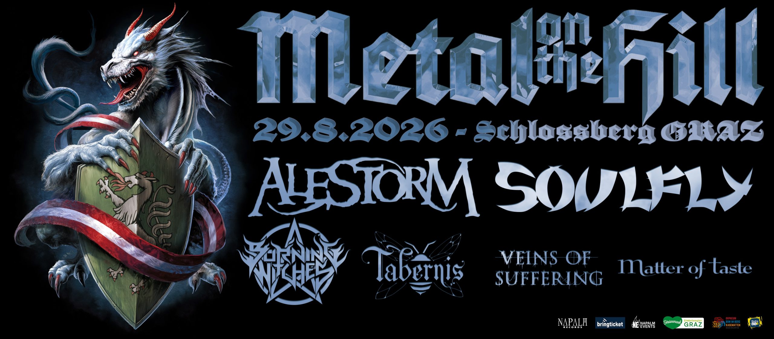 Metal on the Hill 2026 am 29. August 2026 @ Schlossbergbühne Kasematten.