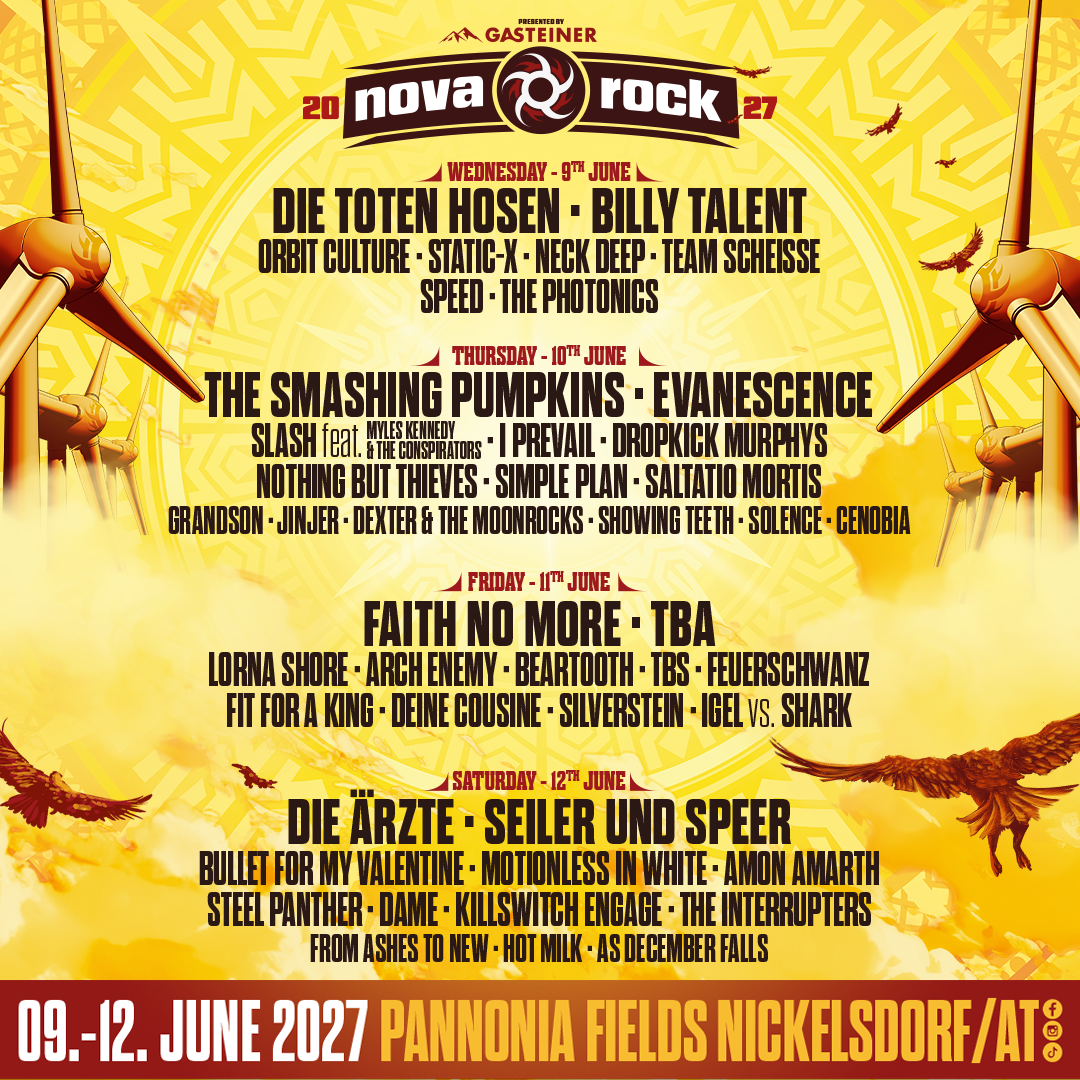 NOVA ROCK FESTIVAL 2027 am 9. June 2027 @ Pannonia Fields.