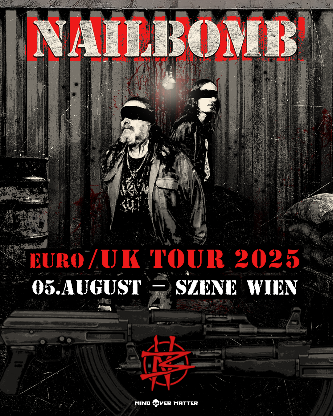 Nailbomb am 5. August 2025 @ Szene Wien. Nailbomb am 5. August 2025 @ Szene Wien.
