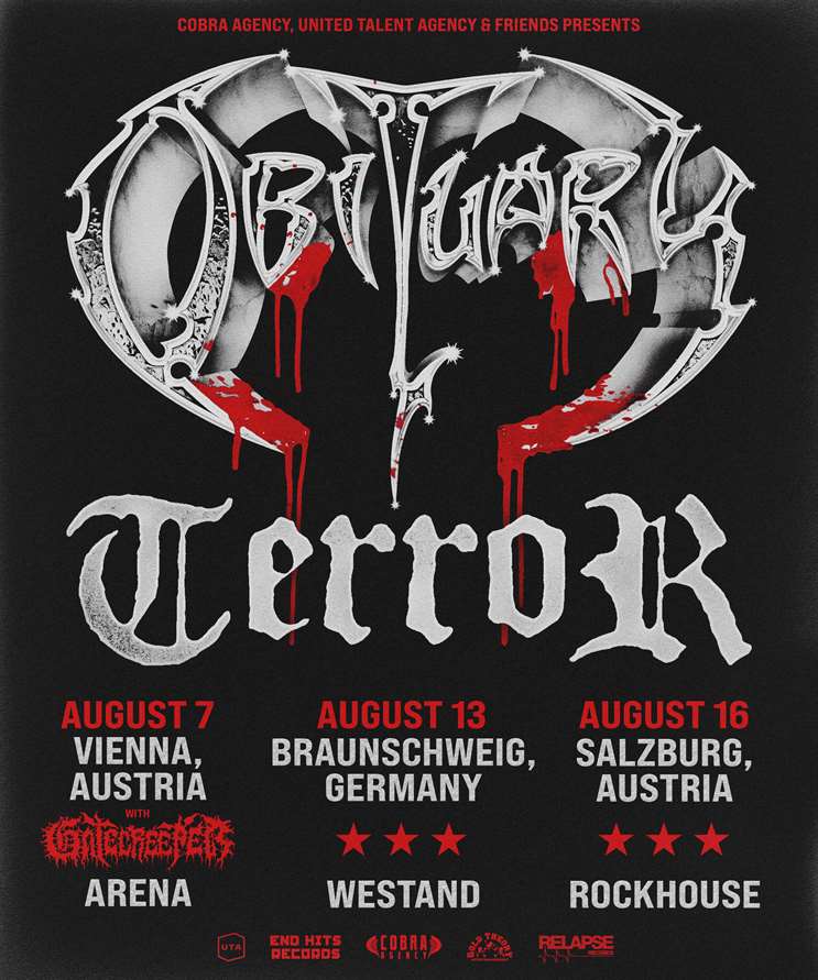 Terror + Obituary + Gatecreeper am 7. August 2023 @ Arena Wien - Große Halle. Terror + Obituary + Gatecreeper am 7. August 2023 @ Arena Wien - Große Halle.